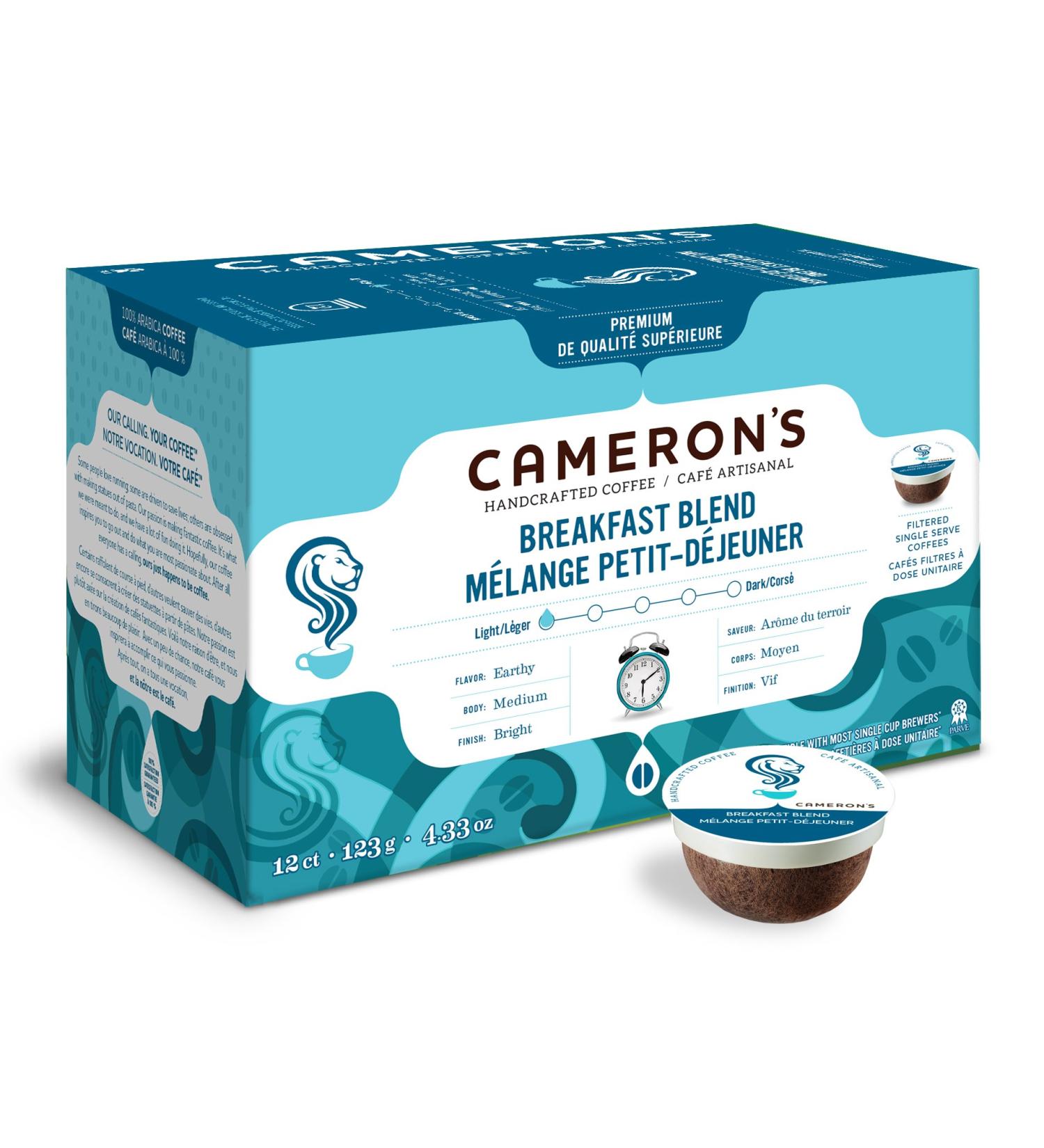 Cameron's Breakfast Blend 12 Count Single Serve Coffee - Buy Online on GoSupps.com
