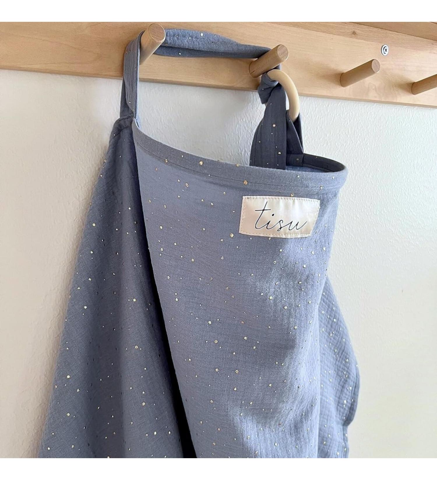 Nursing Cover for Baby Breastfeeding & Pumping | Multi-Use Car Seat Stroller Cover | Soft Organic Muslin Cotton | TISU Pastel Colors (Light Blue) - Buy Online on GoSupps.com