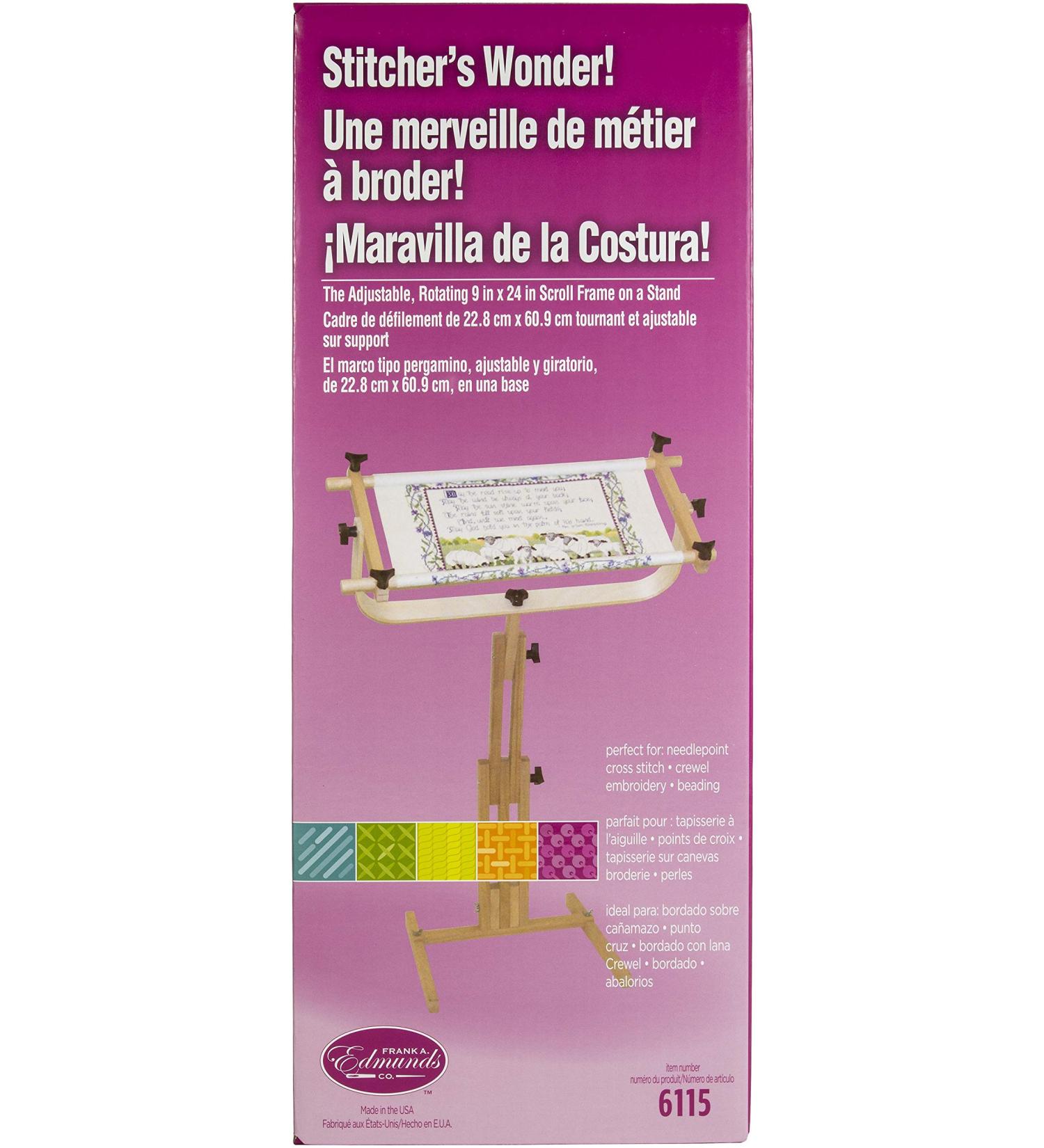 Frank A. Edmunds Sticher's Wonder! Adjustable Craft Stand with Split Rail Scroll Frame  6115 - Buy Online on GoSupps.com