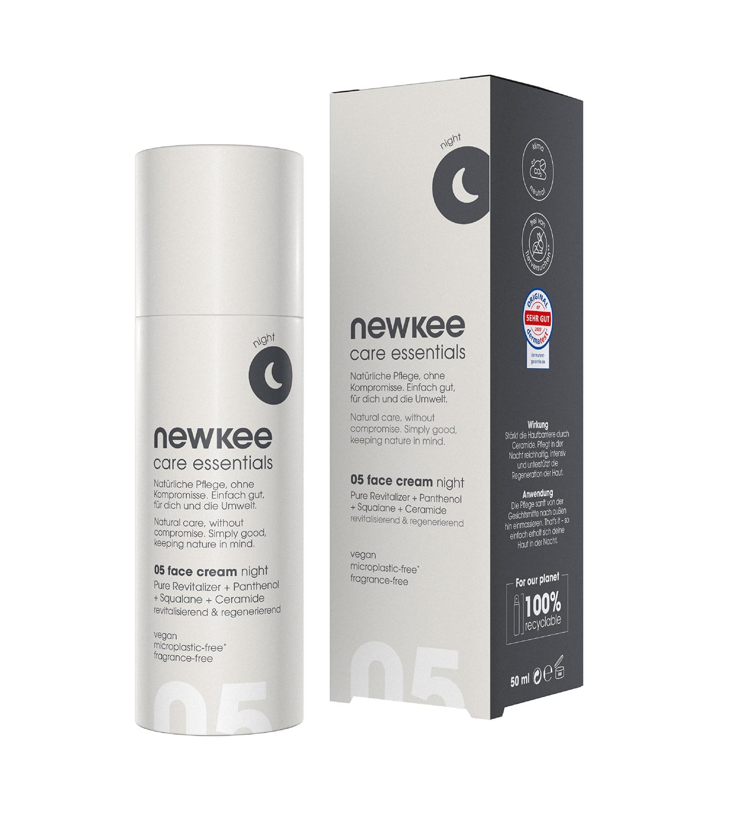 Newkee Night Cream 50ml | Vegan Intensive Moisture for All Skin Types | Night Care by Manuel Neuer & Angelique Kerber | International Shipping Available - Buy Online on GoSupps.com