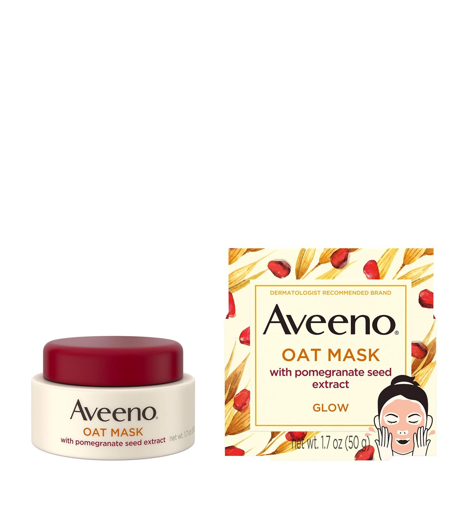 Aveeno Oat Beauty Mask with Pomegranate Extract - Glow Boost - 1.7 oz - Buy Online on GoSupps.com