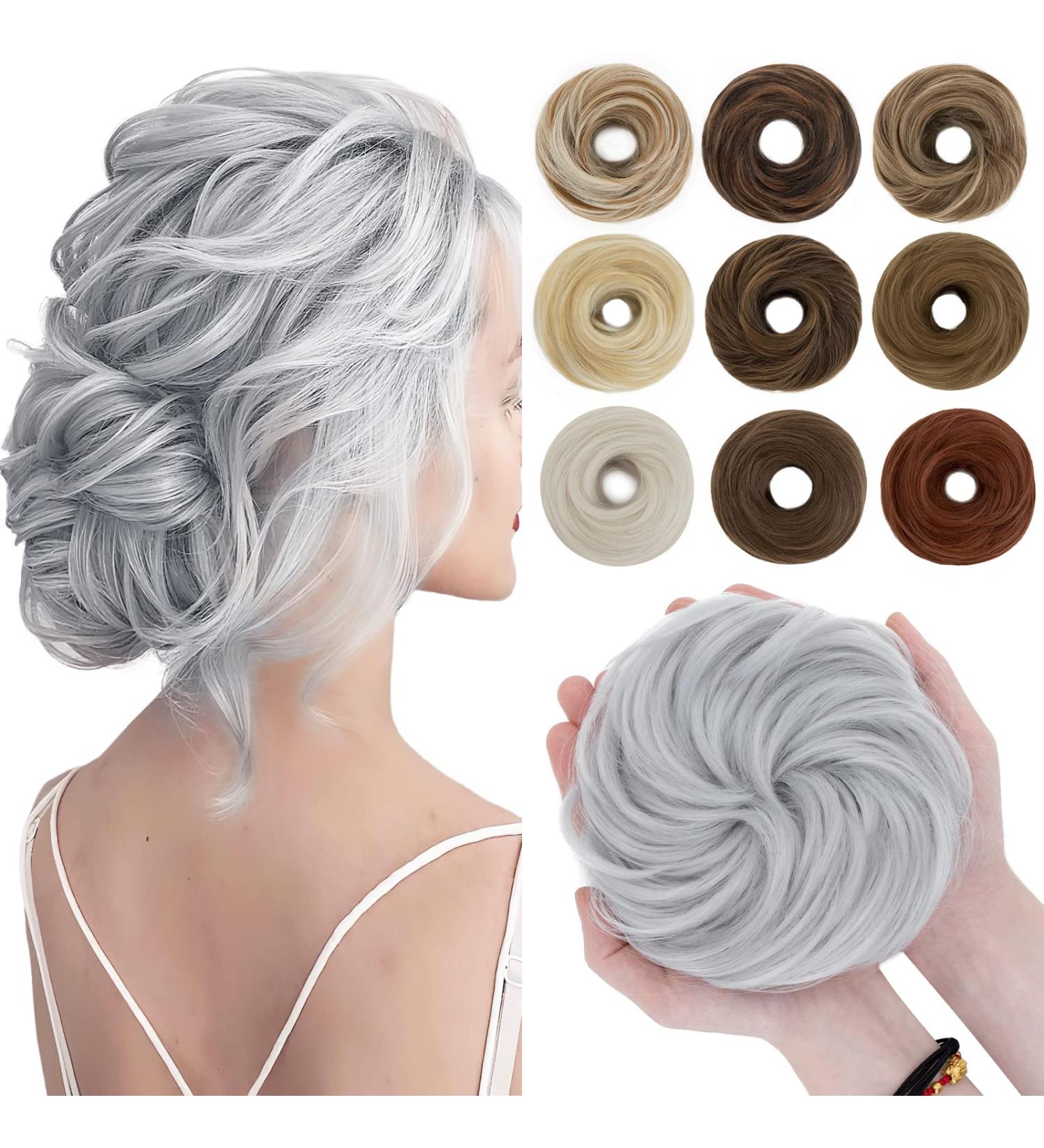 Buy Sego Hair Part with Rubber Band | Large Dutt Hair Tie & Extension for Women | Ponytail Braid Bun - 55g Sibergrau - Buy Online on GoSupps.com