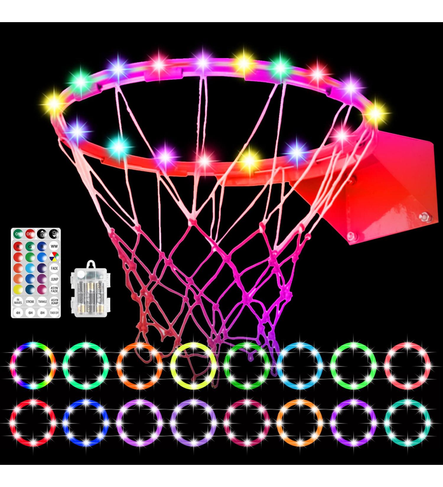 Yomais LED Basketball Hoop Lights | Remote Control | 17 Colors | Waterproof | Super Bright | Outdoor Night Competition | Perfect Gift for Kids - Buy Online on GoSupps.com