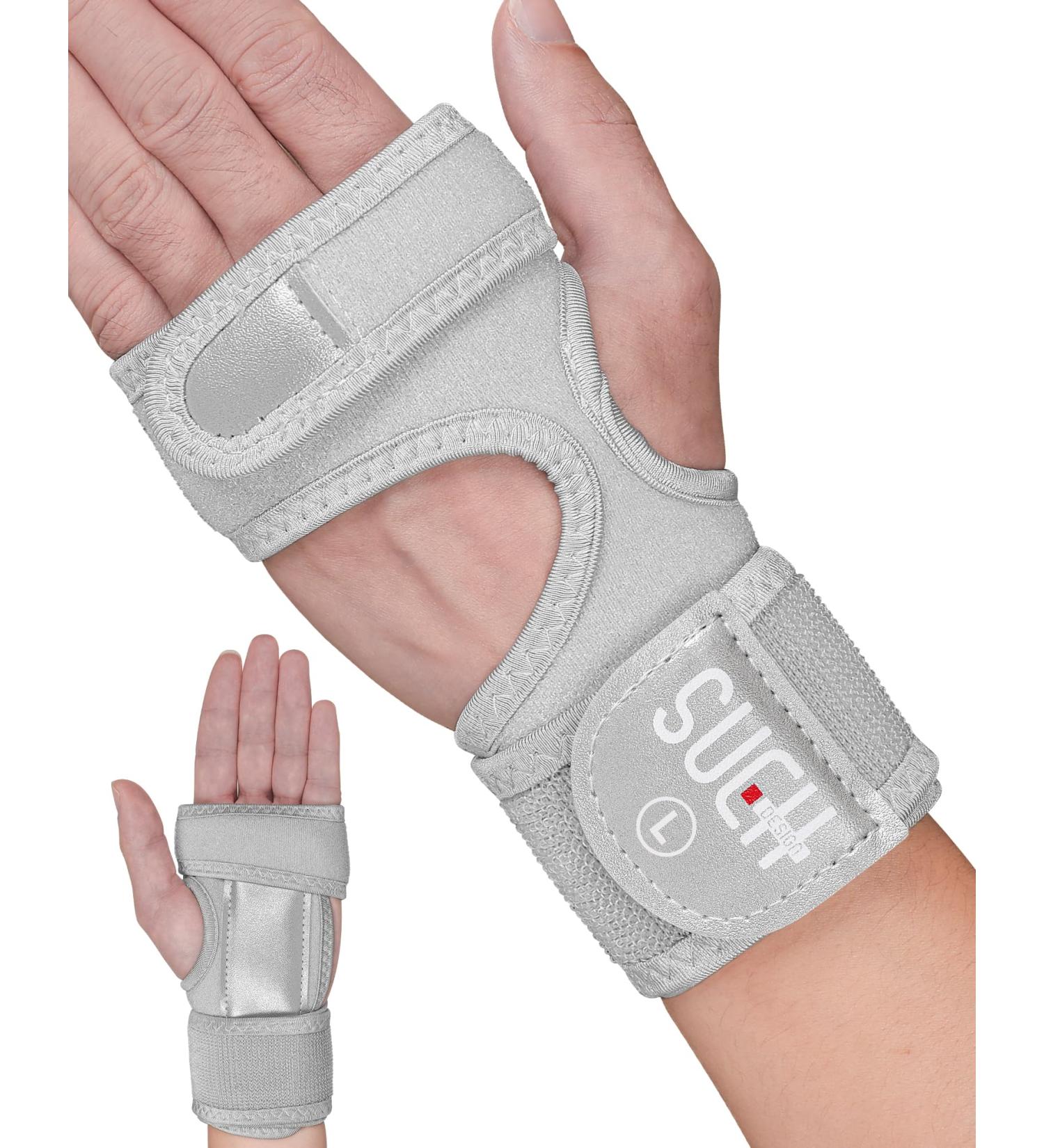 Sueh Design Adjustable Wrist Splint for Tendon Inflammation & Arthritis Relief - Gray Left Hand Bandage - Buy Online on GoSupps.com