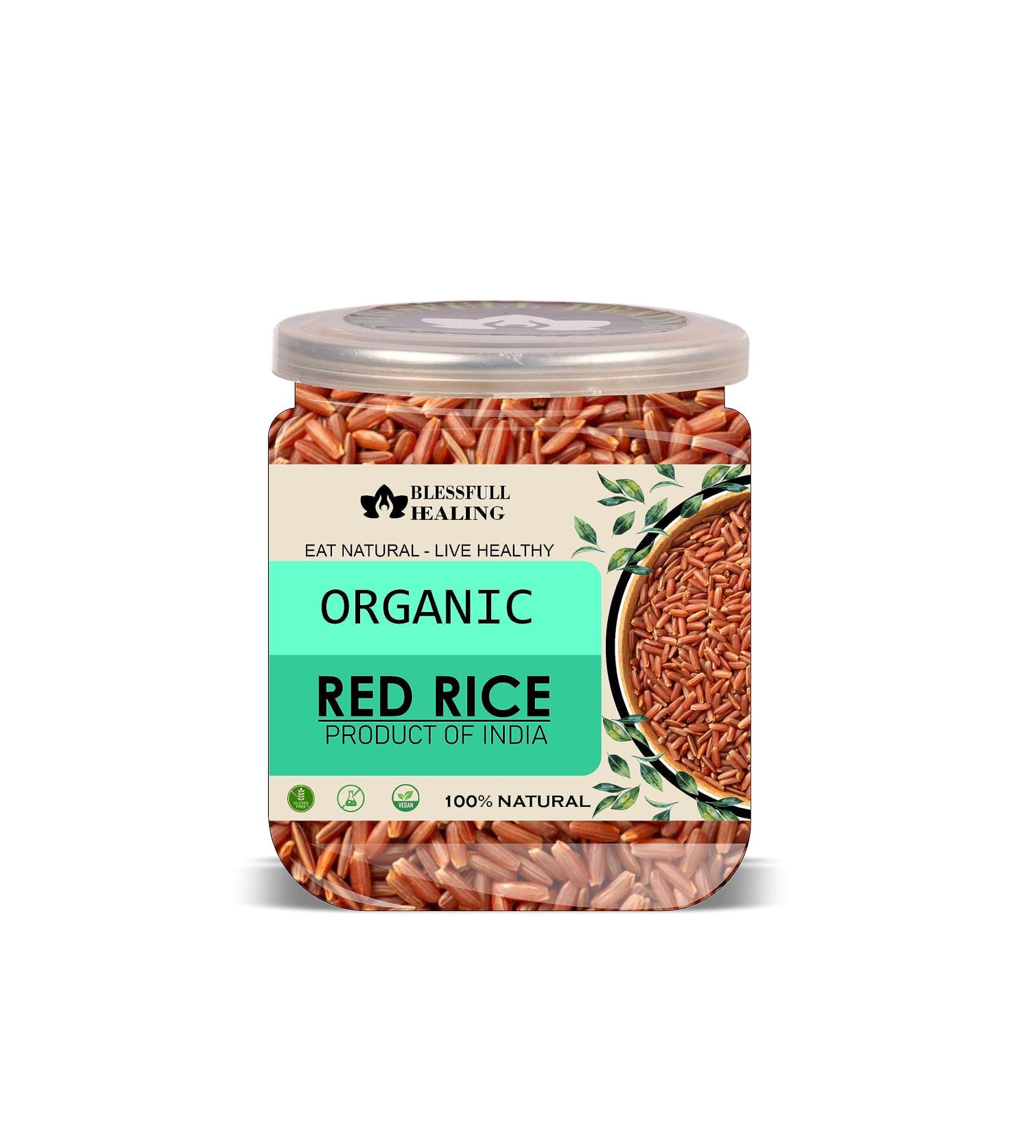 Blessfull Healing Organice RED Rice 1 lb (453 Gram) - Buy Online on GoSupps.com