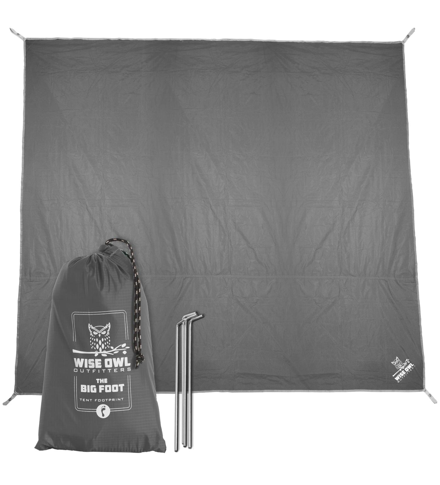 Wise Owl Outfitters Waterproof Camping Tarp - Medium Gray - Includes Tent Stakes and Carry Bag - Ideal Camping Gear Must-Have - Buy Online on GoSupps.com