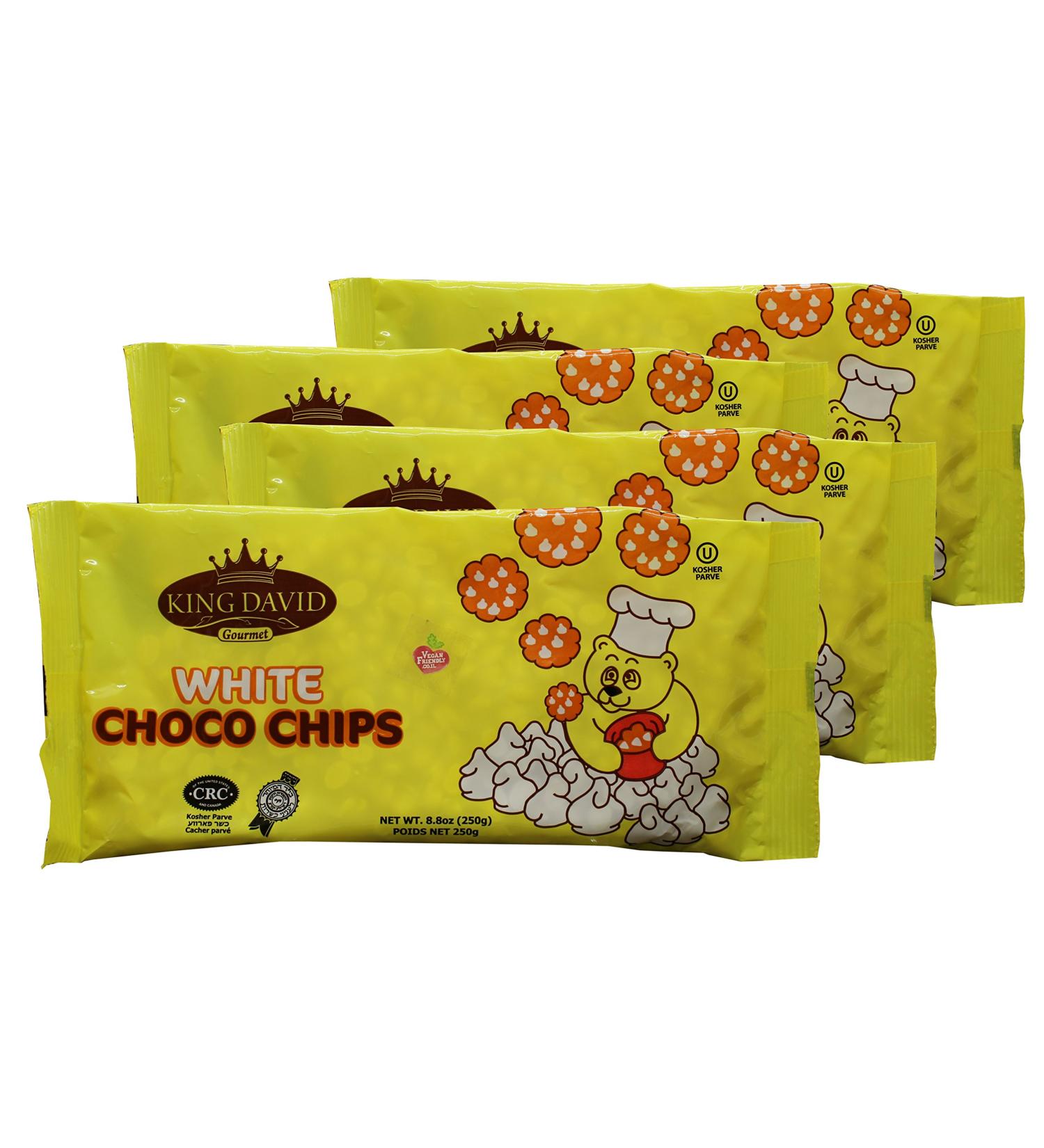 King David Vegan Lactose-Free Non-Dairy Kosher White Chocolate Flavored Chips 8.8-Ounce Bags (Pack of 8) - Buy Online on GoSupps.com