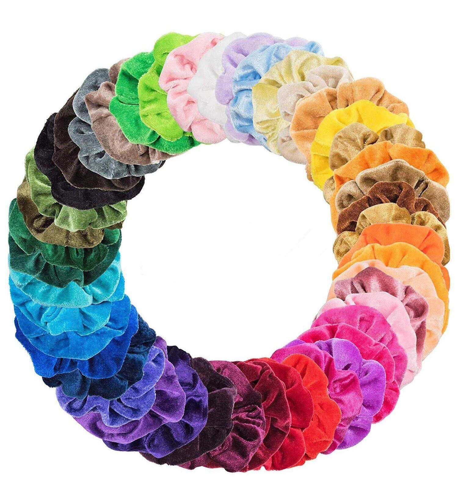 Buy Kucosy 50-Piece Velvet Hair Tie Set | Colorful Scrunchies & Elastic Hair Accessories for Women & Girls - International Shipping Available - Buy Online on GoSupps.com