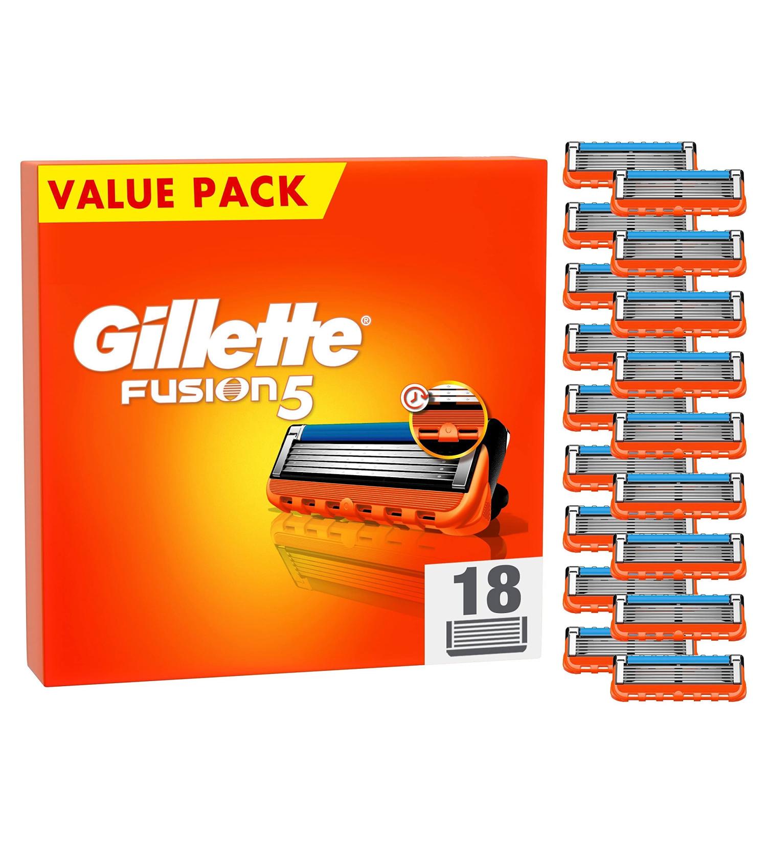 Buy Gillette Fusion 5 Razor Blades - 18 Replacement Blades for Men | Made in Germany - Best for Wet Razors - Buy Online on GoSupps.com