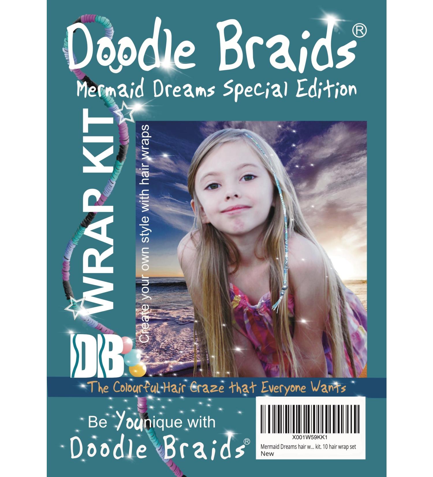 Mermaid Dreams Hair Wrapping Kit - Girls' Accessories & Extensions DIY Salon Set for Festival Braids - 10-Piece Hair Wrap Gift for Easy Styling - Buy Online on GoSupps.com