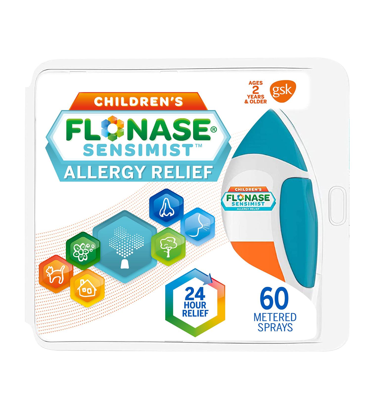 Flonase Sensimist Allergy Relief Nasal Spray for Children - 60 Gentle Sprays, 24 Hour Non-Drowsy Medicine - Buy Online on GoSupps.com