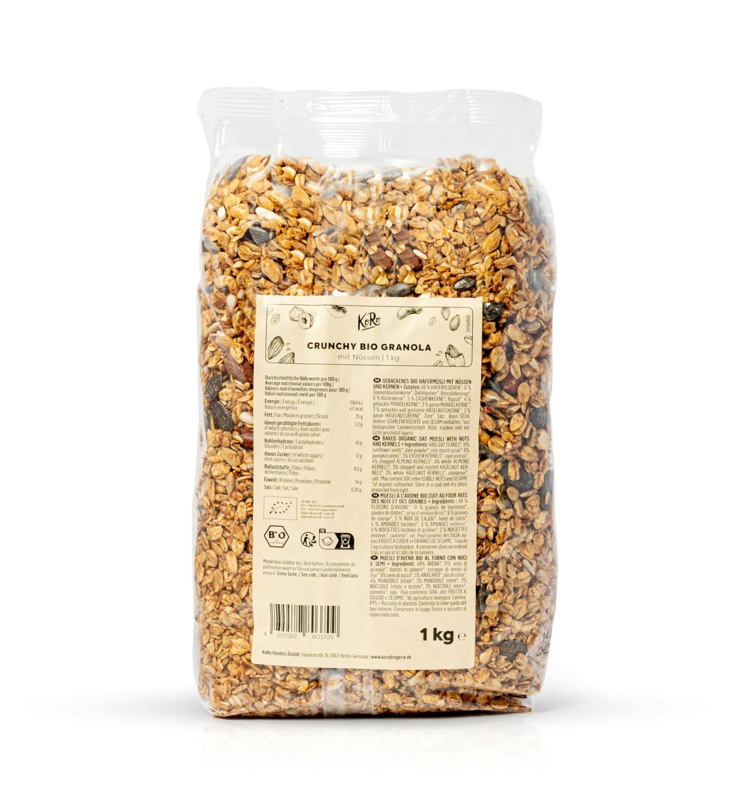 KoRo - Organic Nut Granola 1 kg - Buy Online on GoSupps.com