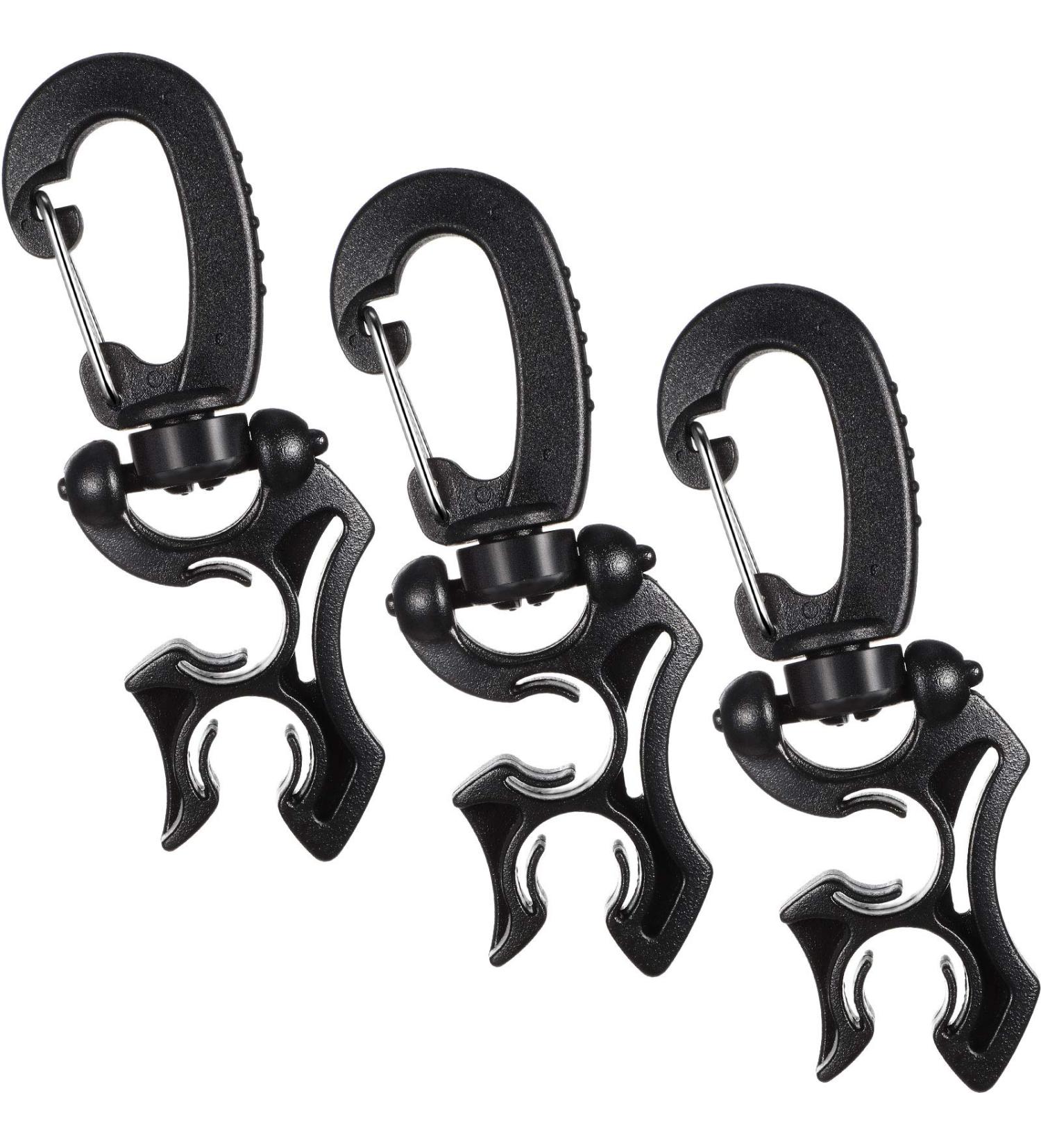 Weewooday 3 Piece Diving Hose Holder Clip - Double BCD Hose Clip with Snap Hook Buckle - Dive Snorkeling Accessories - Buy Online on GoSupps.com