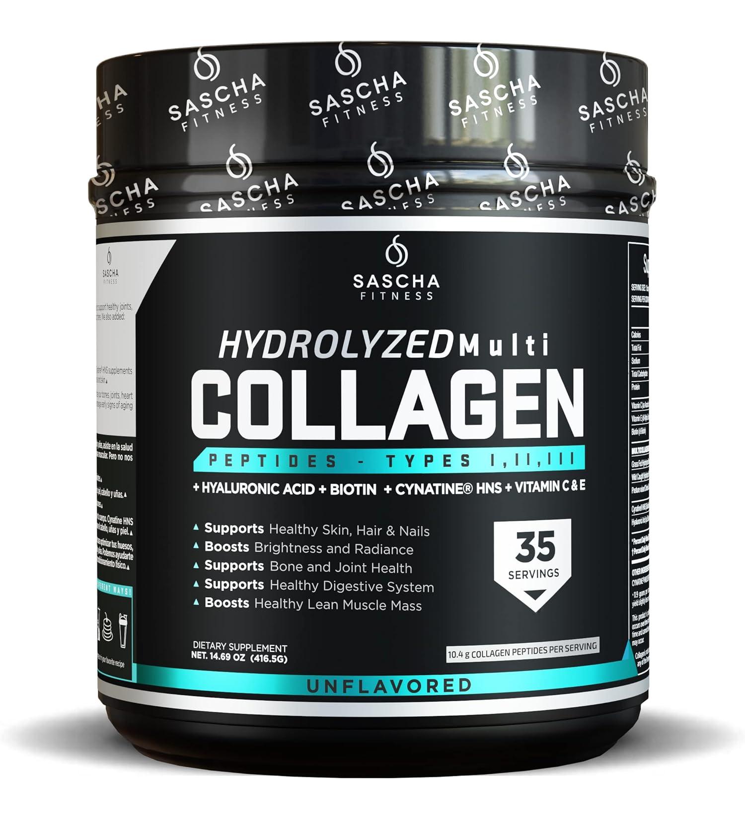 SASCHA FITNESS Hydrolyzed Multi Collagen - Unflavored - 14.69 Oz. - Buy Online on GoSupps.com