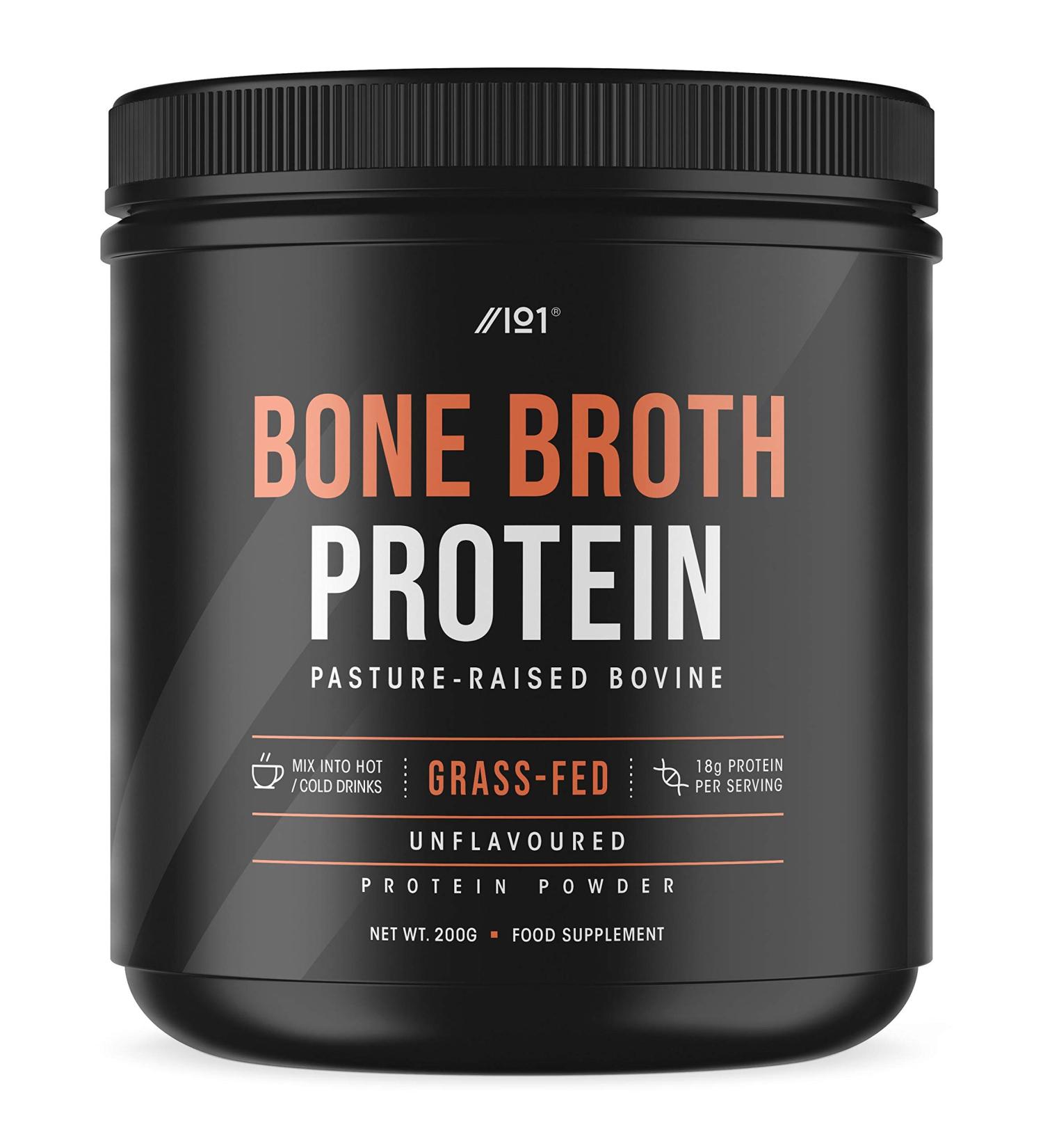 Grass-Fed Bone Broth Beef Protein Powder - 200g | Unflavoured | Paleo & Keto Certified | Halal Kosher | 100% Pasture Raised Bovine - Buy Online on GoSupps.com
