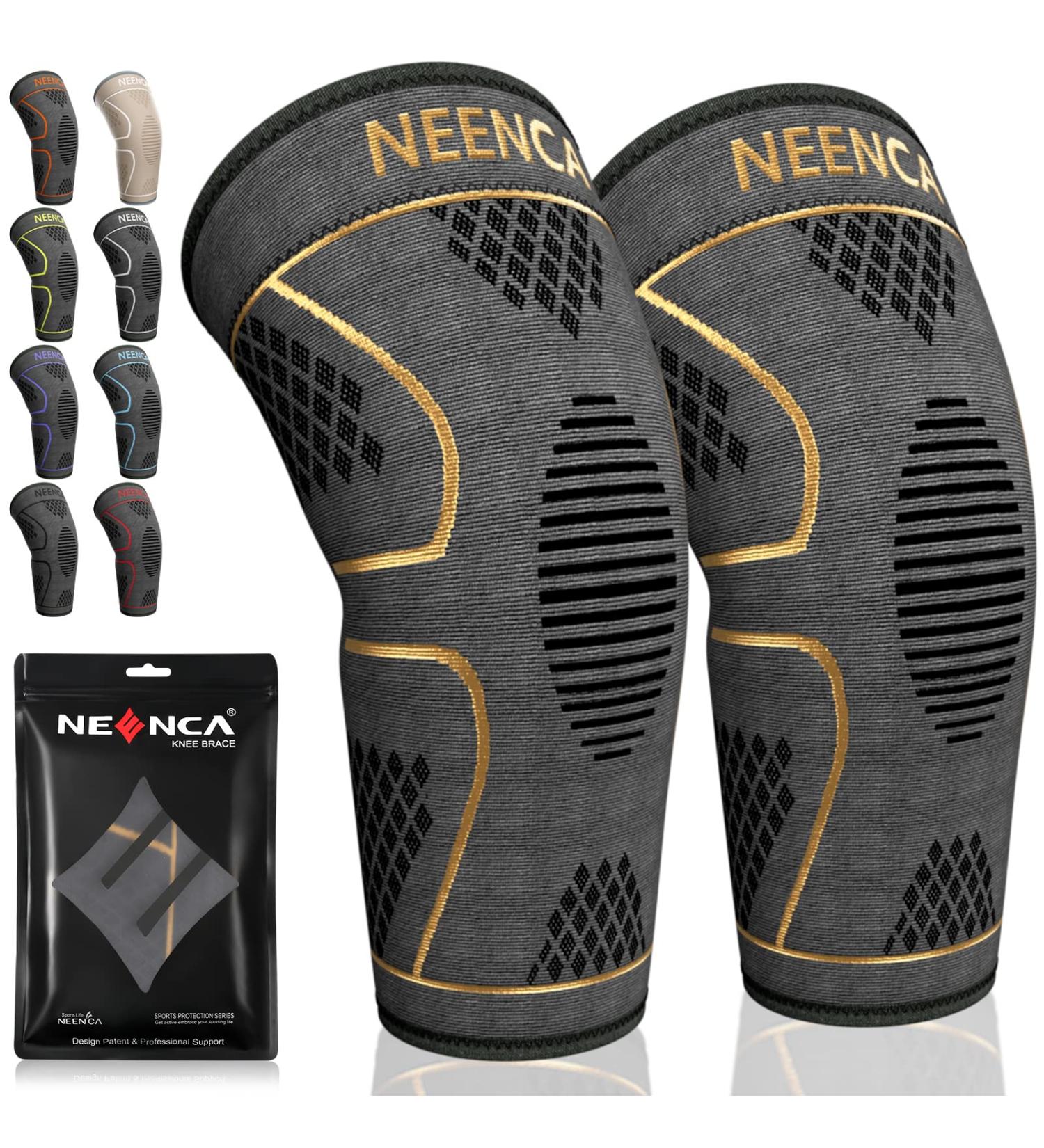 NEENCA Knee Compression Sleeve - Support for Knee Pain, Running, Arthritis - Medium 2 Pack - Buy Online on GoSupps.com