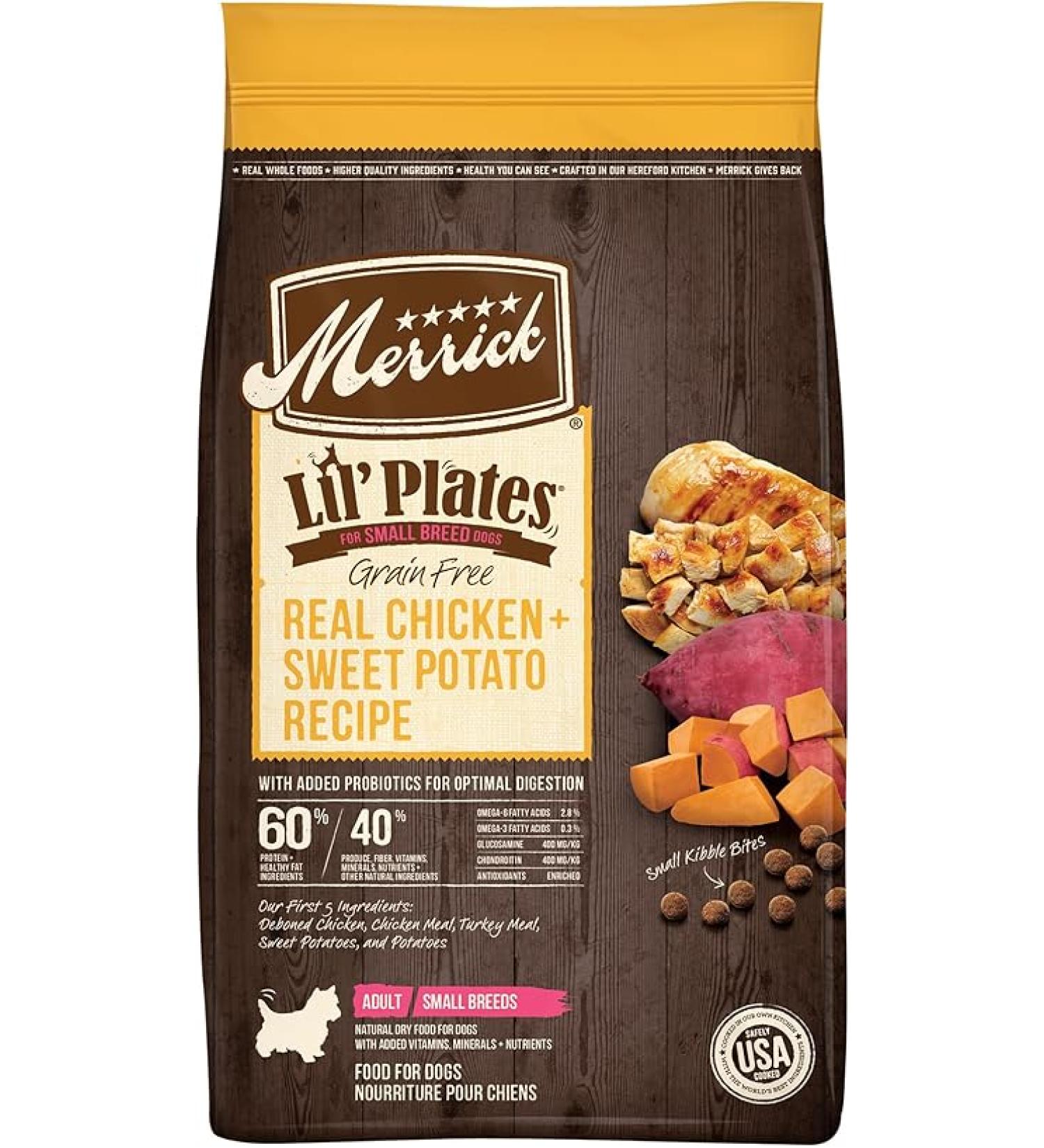 Merrick Lilâ Plates Premium Grain Free Dry Dog Food For Small Dogs  Real Chicken And Sweet Potato Kibble - 4.0 lb. Bag - Buy Online on GoSupps.com