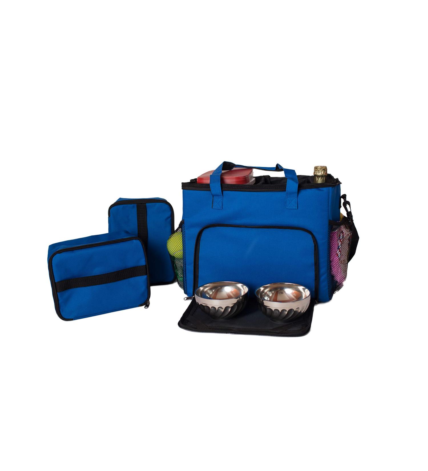 Armarkat CL101B Dog Travel Bag with Food Carriers | Portable Pet Travel Organizer - Buy Online on GoSupps.com
