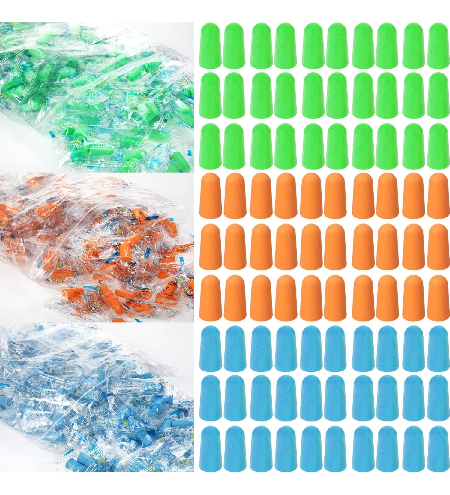 200 Pairs Foam Ear Plugs Noise Cancelling Earplugs Individually Wrapped Ear Plugs Bulk Ear Reusable Plugs for Sleeping Noise Reduction Work Construction 500 Pairs - Buy Online on GoSupps.com