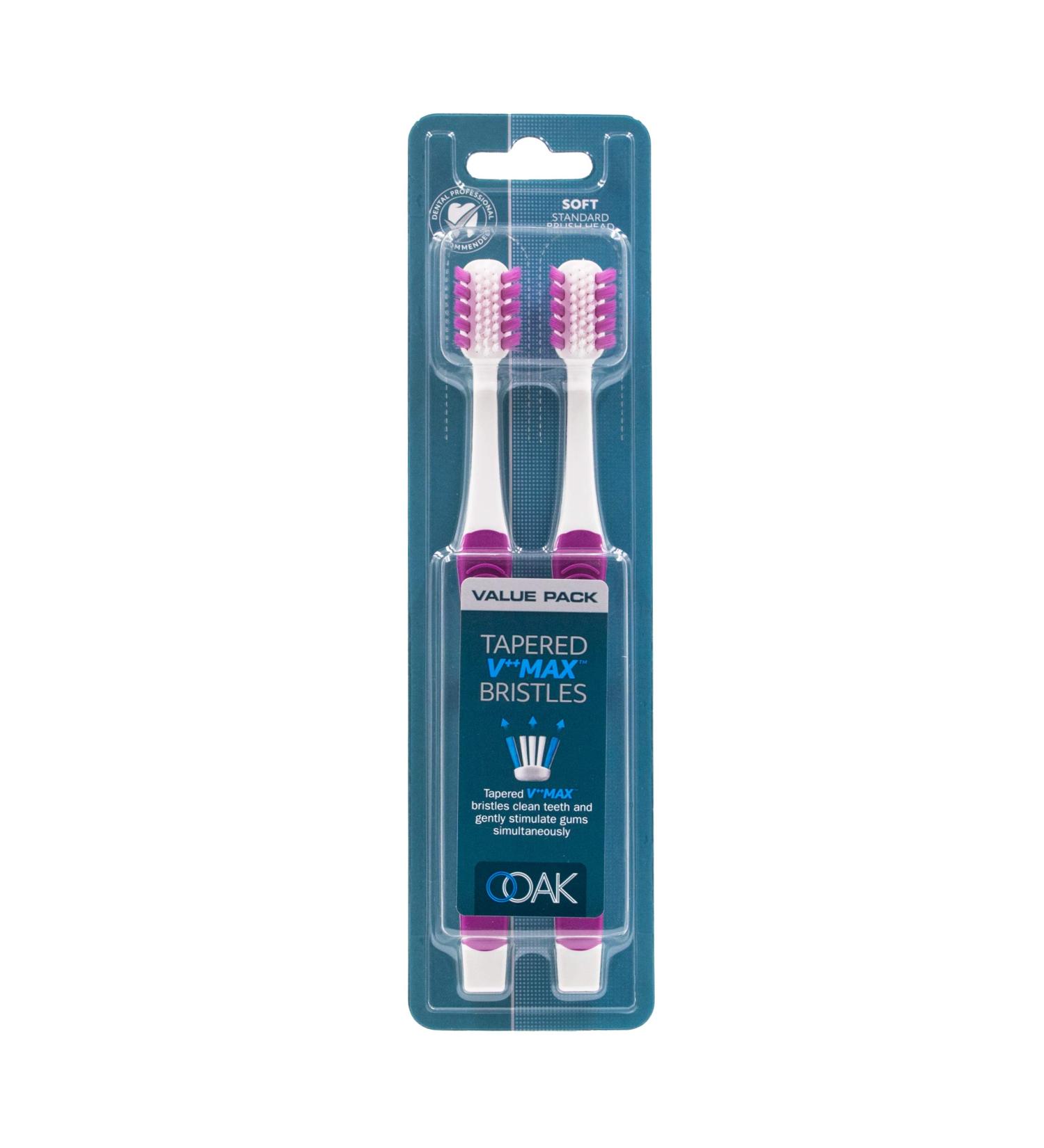 OOAK Tapered Toothbrush with V++max Bristles - Pink (2 Pack) - Buy Online on GoSupps.com