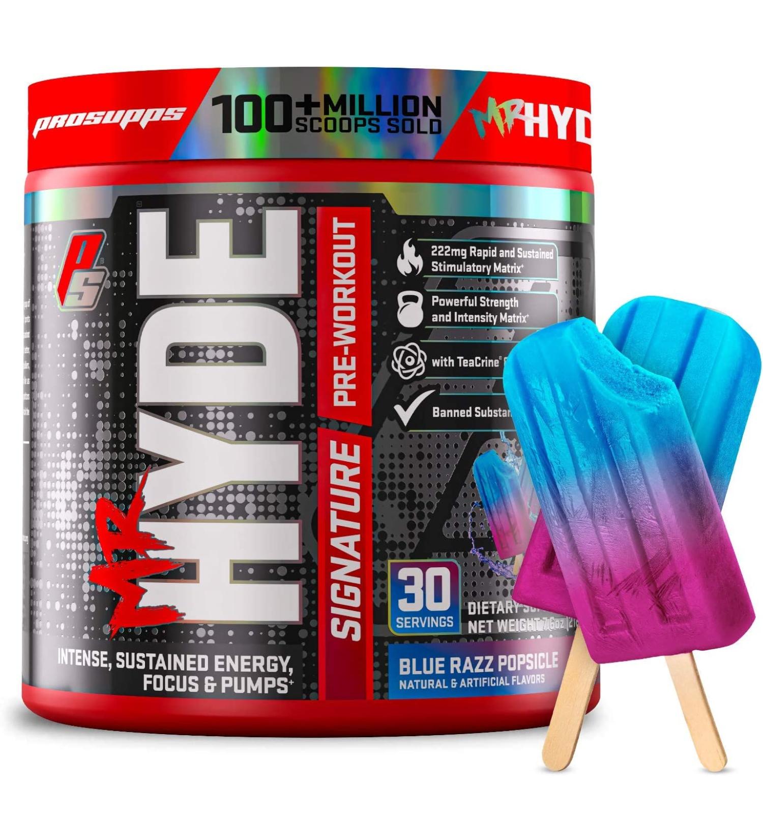ProSupps Mr. Hyde Signature Pre Workout - Blue Razz Popsicle 7.6 oz for Energy & Performance - Buy Online on GoSupps.com