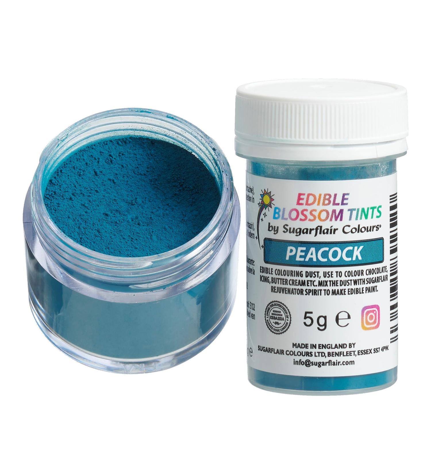 Sugarflair Peacock Food Colouring Powder Dust Use on Cake Surfaces Decorations or Colour Sugarpaste Fondant Icing Chocolate Buttercream Royal Icing Macarons and More! - 5g