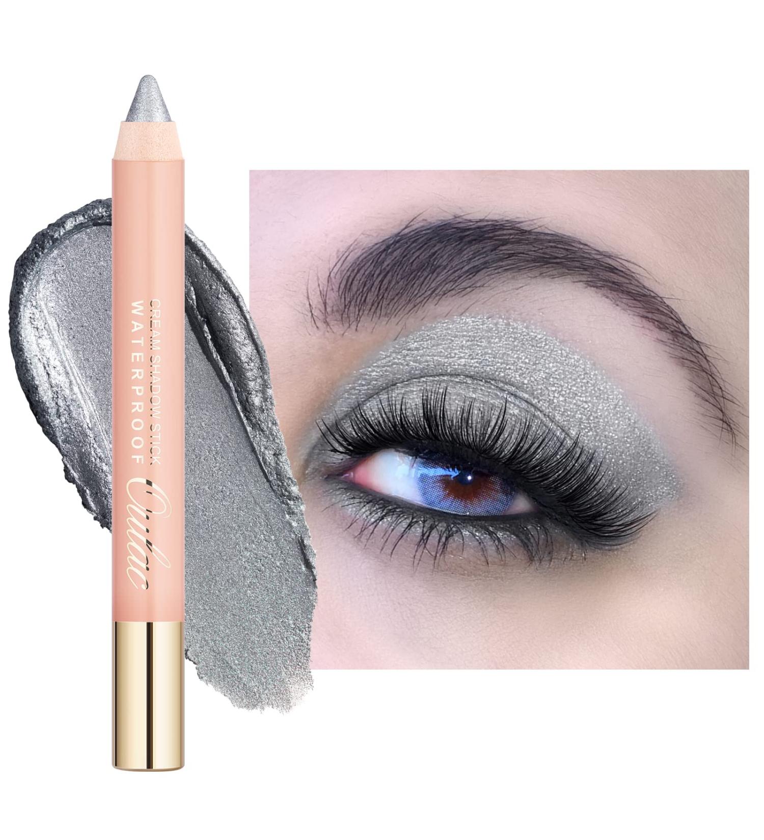Oulac Silver Glitter Eyeshadow Pencil - Waterproof, Long Lasting & Vegan | Shimmering Glitter Finish | 3.8g (09) Silver Heart - Buy Online on GoSupps.com