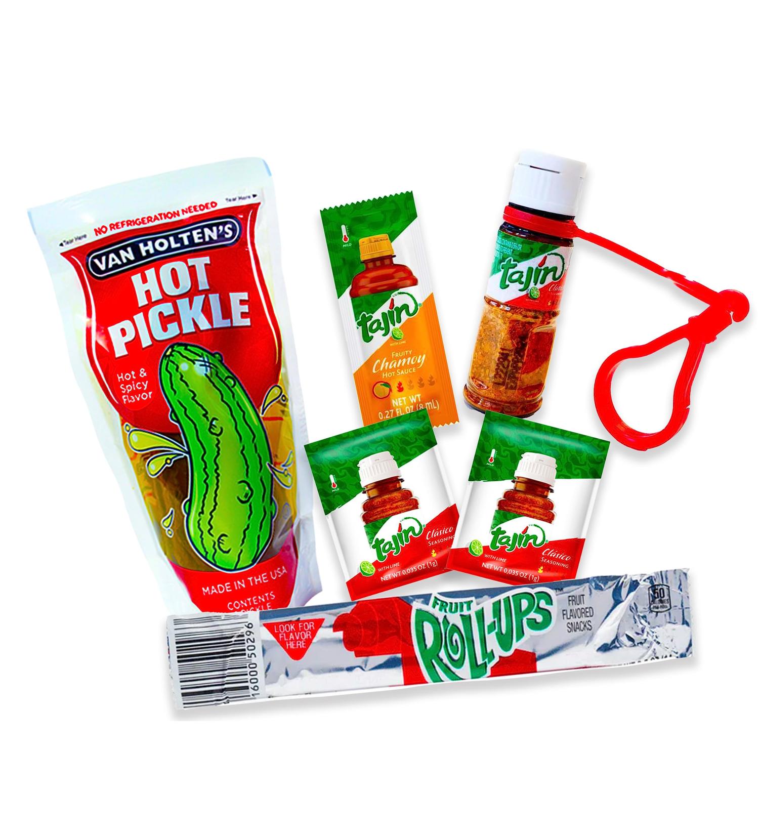 Buy TikTok Chamoy Sour Pickle Kit - Van Holten Pickle Fruit Roll-Ups Tajin & Chamoy Sauce (Pack of 6) - International Shipping Available - Buy Online on GoSupps.com
