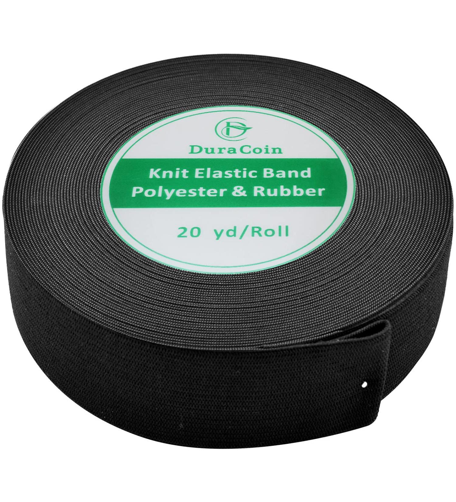 DuraCoin Elastic Bands - 20 Yard x 1.5 inch Black Elastic for Sewing, Knitting, Wig Making, and Spool - Buy Online on GoSupps.com