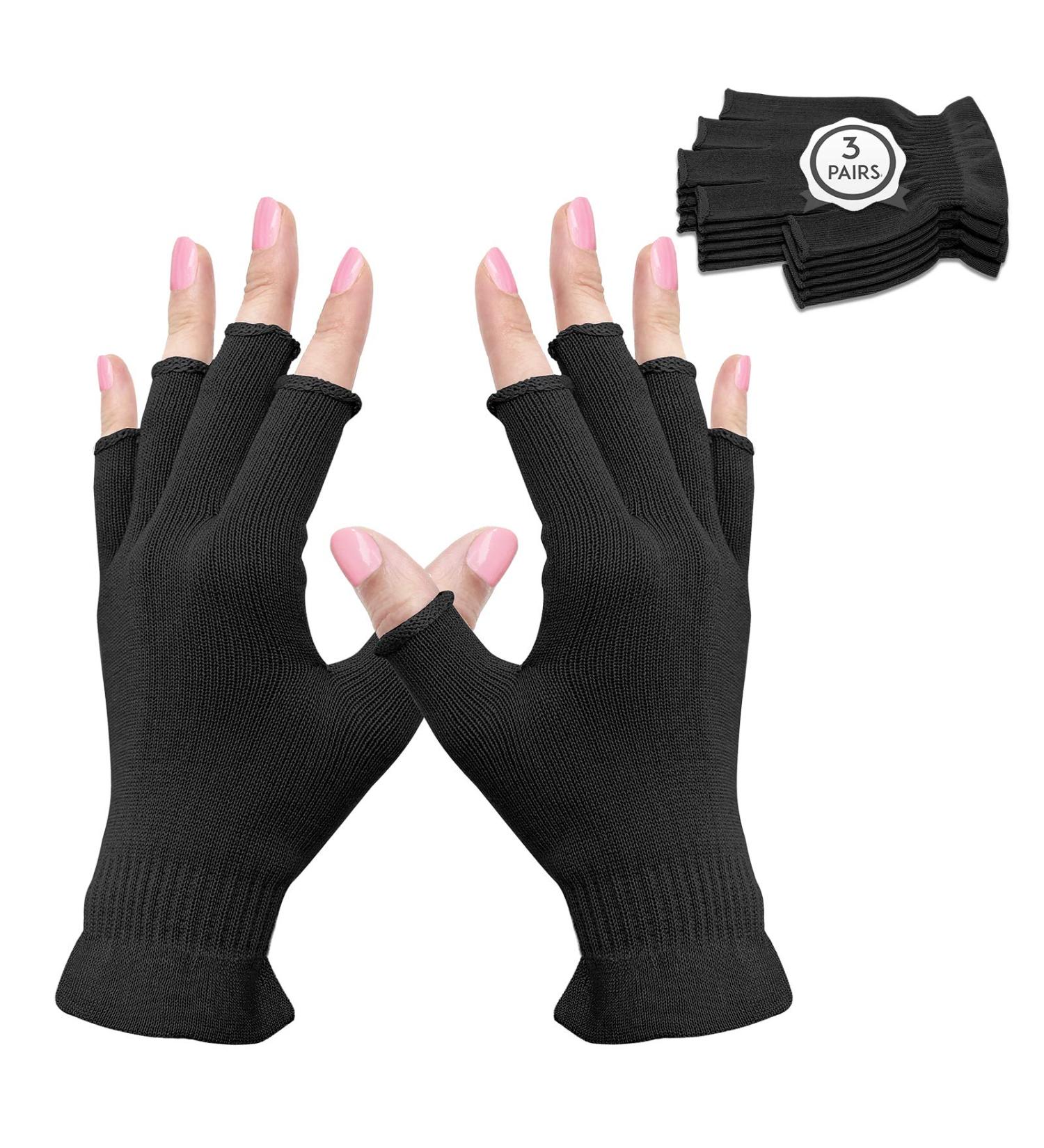 MIG4U Fingerless Moisturizing Beauty Gloves - 3 Pairs (S/M) for Eczema, Dry Hands, SPA, and UV Protection - Buy Online on GoSupps.com