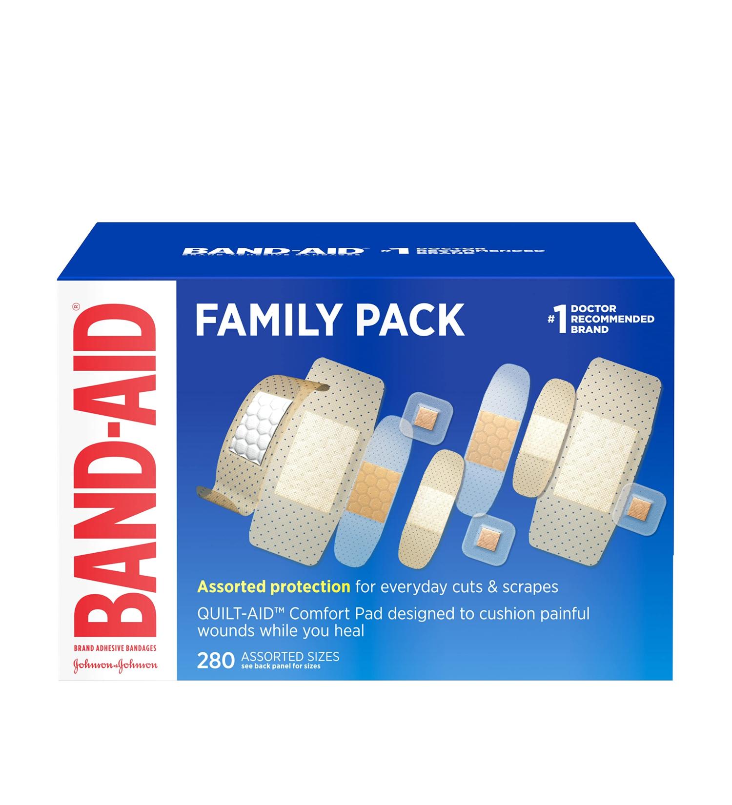 Band-Aid Family Variety Pack - 280 ct, Sheer & Clear Flexible Sterile Bandages with Breathable Technology - Buy Online on GoSupps.com