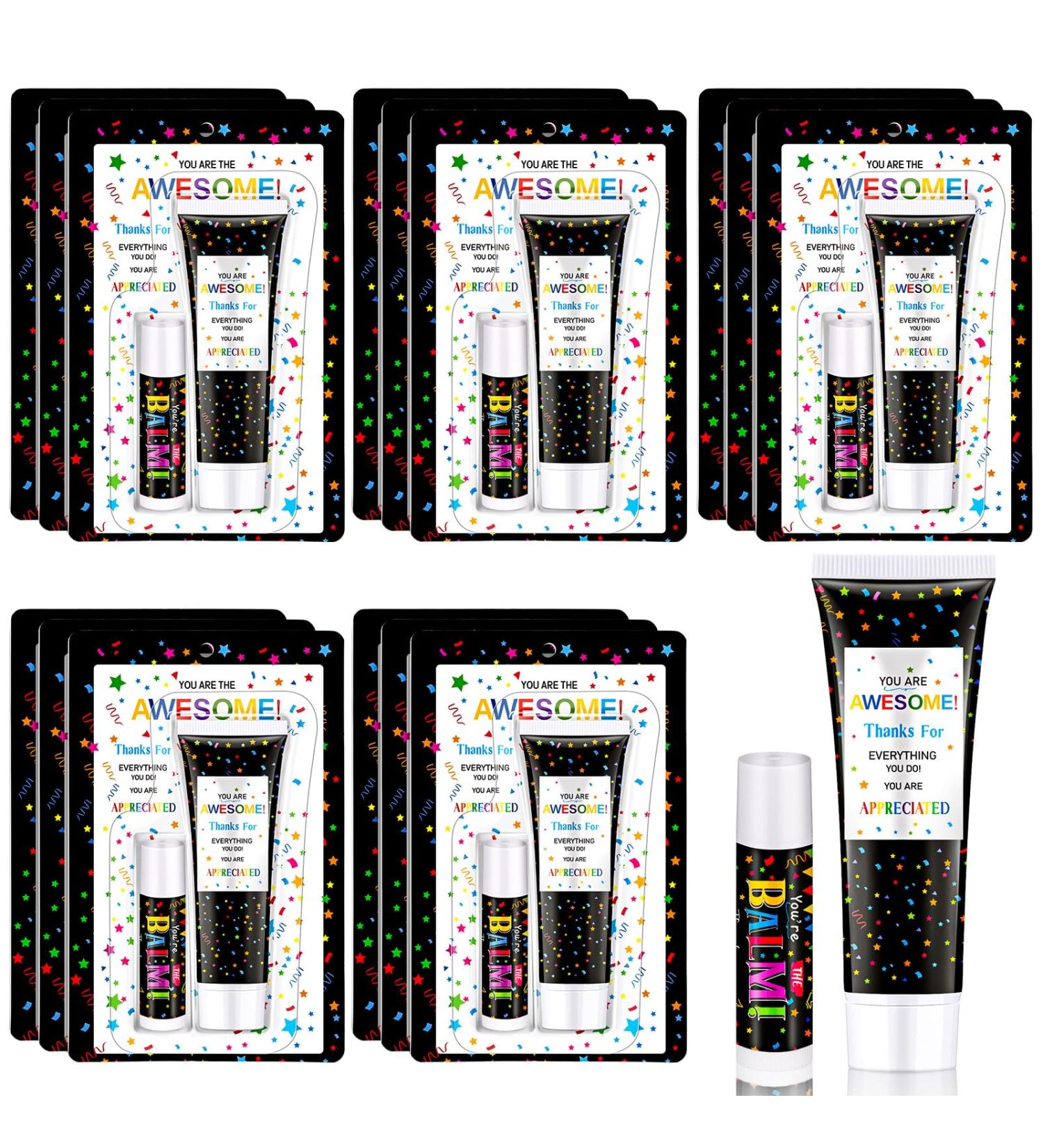 Dansib 5 Pack Employee Appreciation Lip Balm Hand Cream Gift Bulk Staff Employee Appreciation Team Thank You Gift You're Awesome New Year Thank You Party Supplies for Coworkers Women Men Volunteer - Buy Online on GoSupps.com