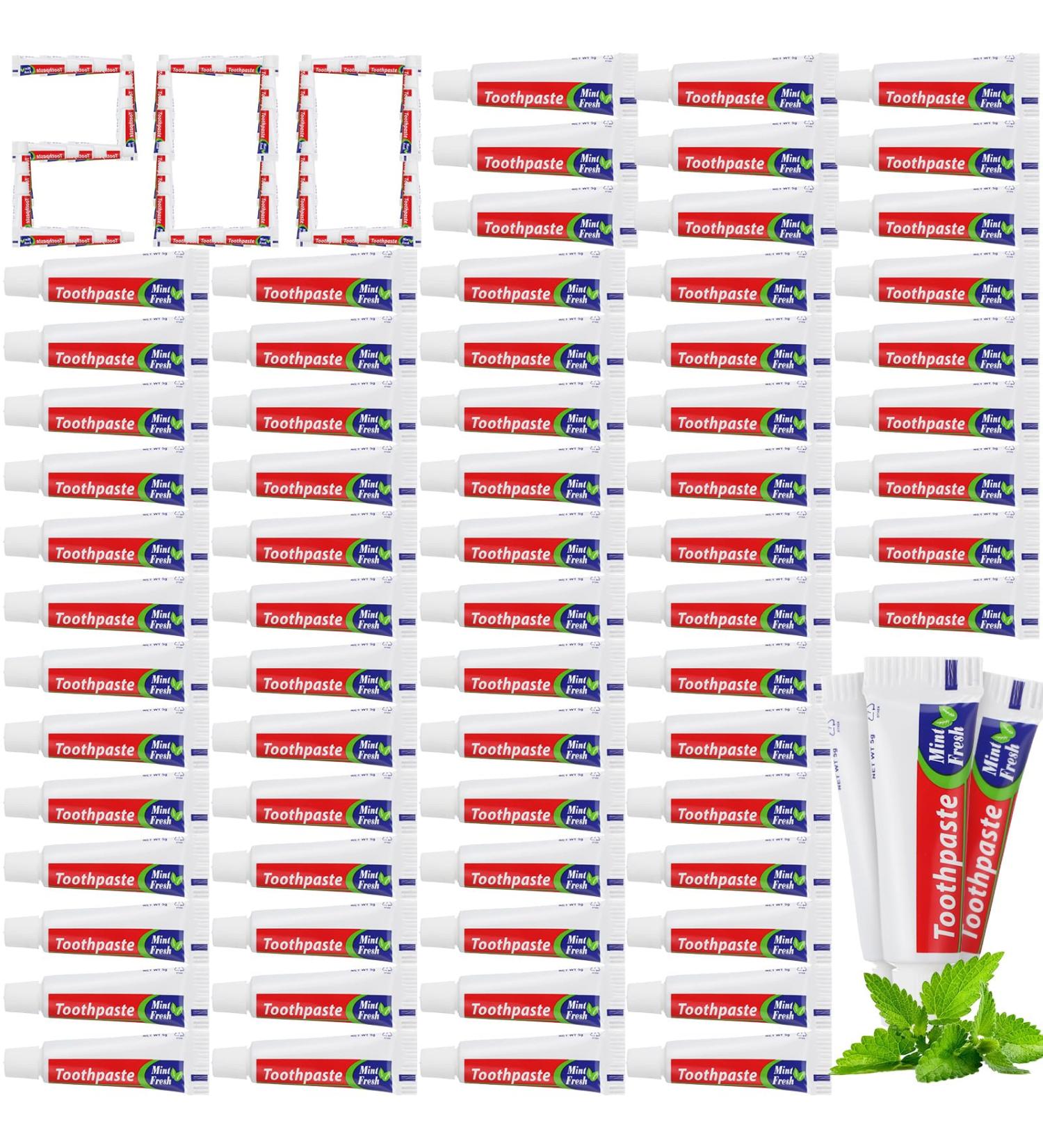 Dimsile Mini Toothpaste Bulk Regular Clean Mint Toothpaste for Bad Breath Helps Freshens Breath Whitens Teeth Travel Size 0.18oz for Home Hotel Office School Camping - Buy Online on GoSupps.com