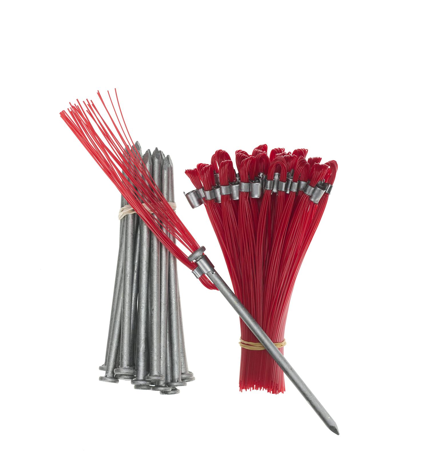Trail Chasers Red 6 Inch Hard Ground Markers with Upgraded Stakes - Pack of 25 - Buy Online on GoSupps.com