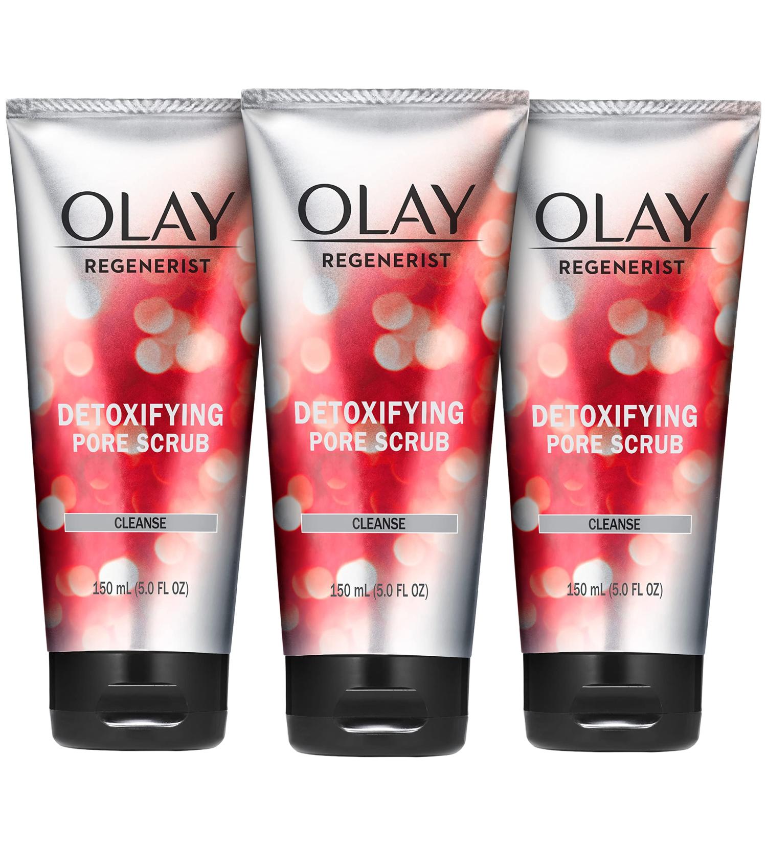Olay Regenerist Detoxifying Pore Scrub & Exfoliator - 5 Fl Oz (Pack of 3) | Facial Cleanser - Buy Online on GoSupps.com