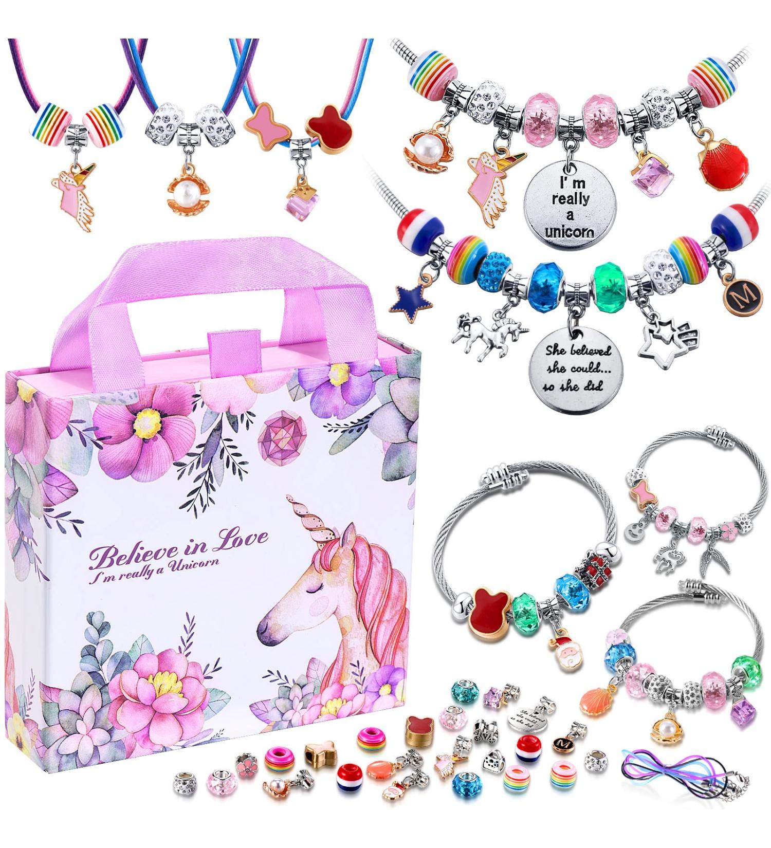 COO&KOO Charm Bracelet Making Kit - Unicorn Girls Toy for Creativity and Imagination | Crafts for Girls Ages 8-12 | Jewelry Making Kit - Perfect Gifts for Girls 6-10 for Self-Expression! - Buy Online on GoSupps.com