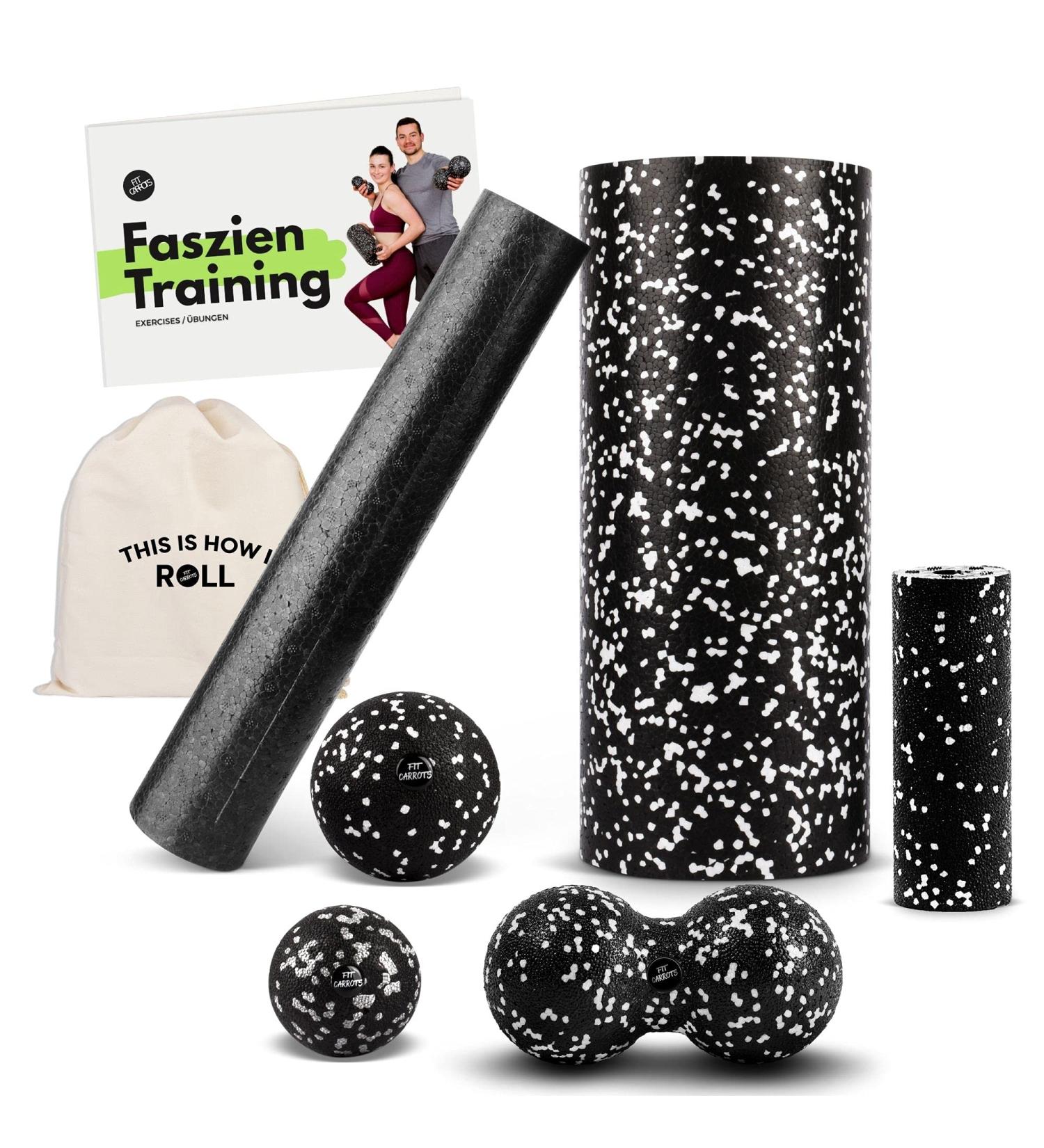 Fitcarrots Fascia Set for Effective Massage | 6-Piece Roller & Ball Set for Fascia & Trigger Point Relief | International Shipping Available - Buy Online on GoSupps.com