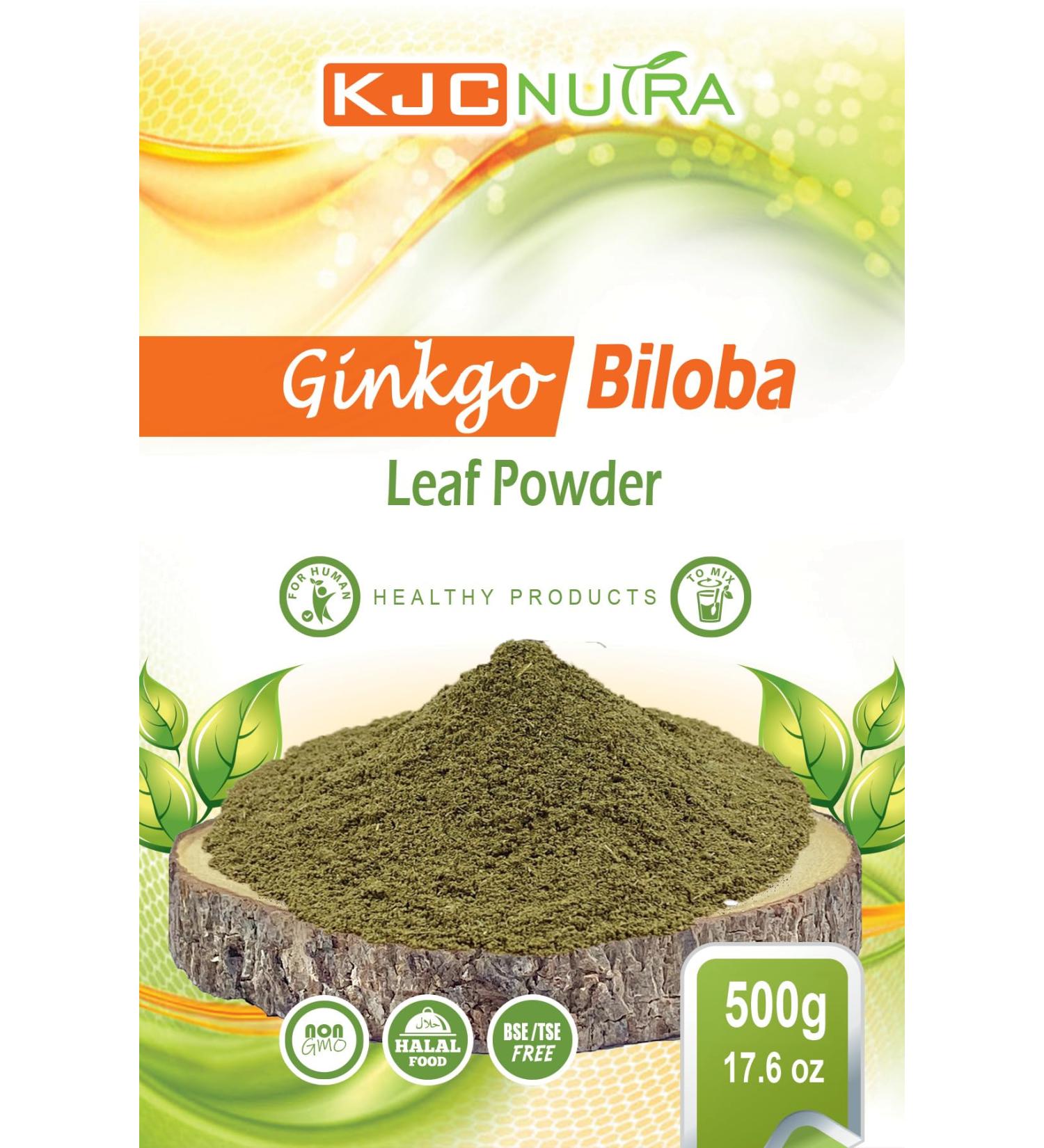 KJC Nutra Ginkgo Biloba Leaf Powder 500 g | Antioxidant Support Brain and Eye Health