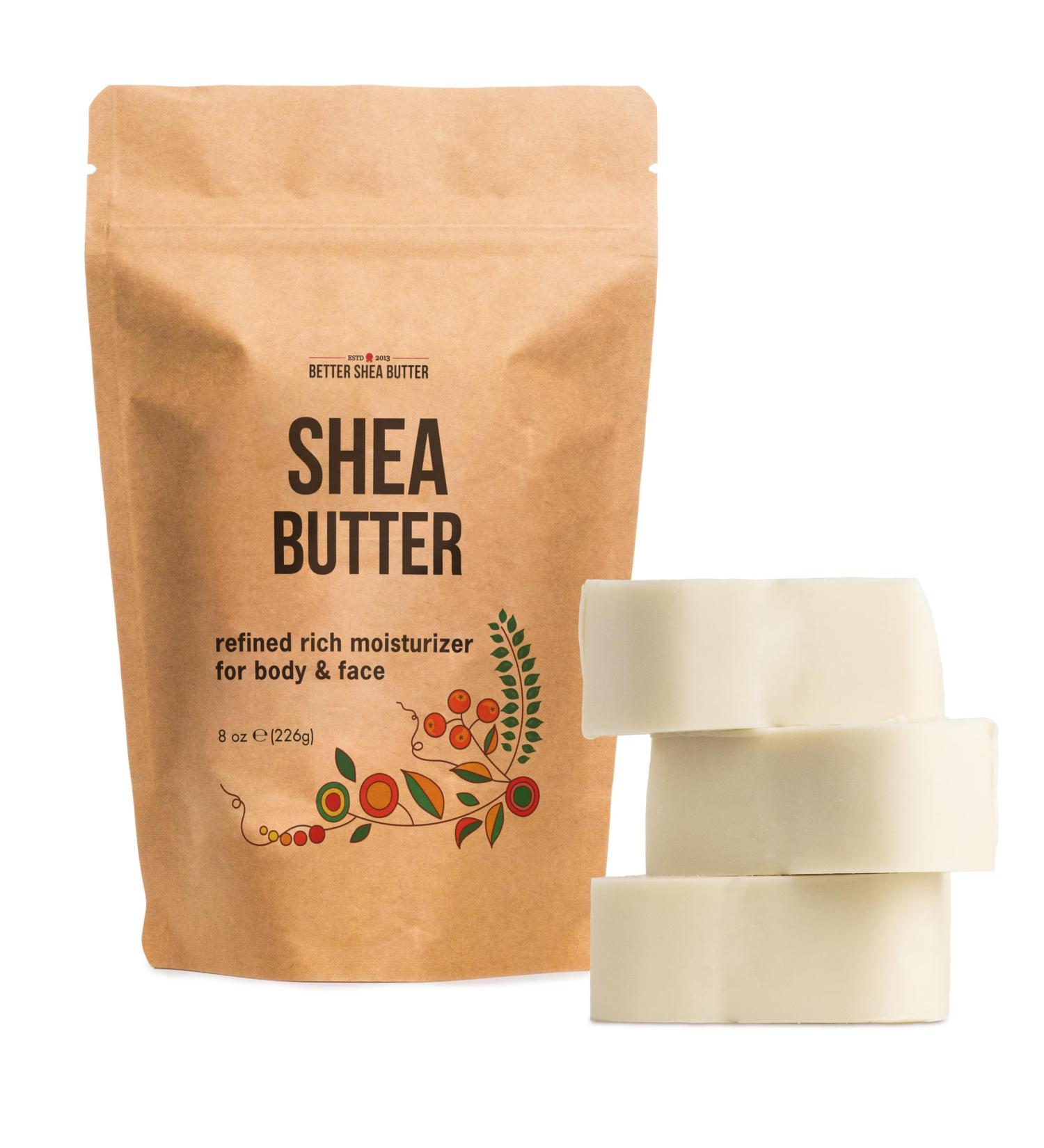 Refined Shea Butter Unscented - 100% Pure African Shea Butter for Hair & Dry Skin - Use for Soap Base Face & Body Moisturizer for DIY Whipped Body Butter & Lip Balm 8 oz Bar Bar 8 Ounce (Pack of 1) - Buy Online on GoSupps.com