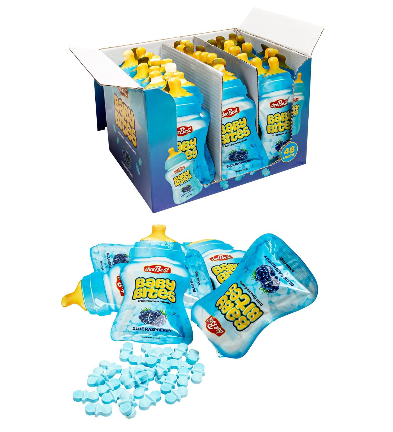 Baby Bites Blue Club Pack - Pacifier Candy for Baby Boy Shower - Kosher - 48 Individual Bags - Buy Online on GoSupps.com
