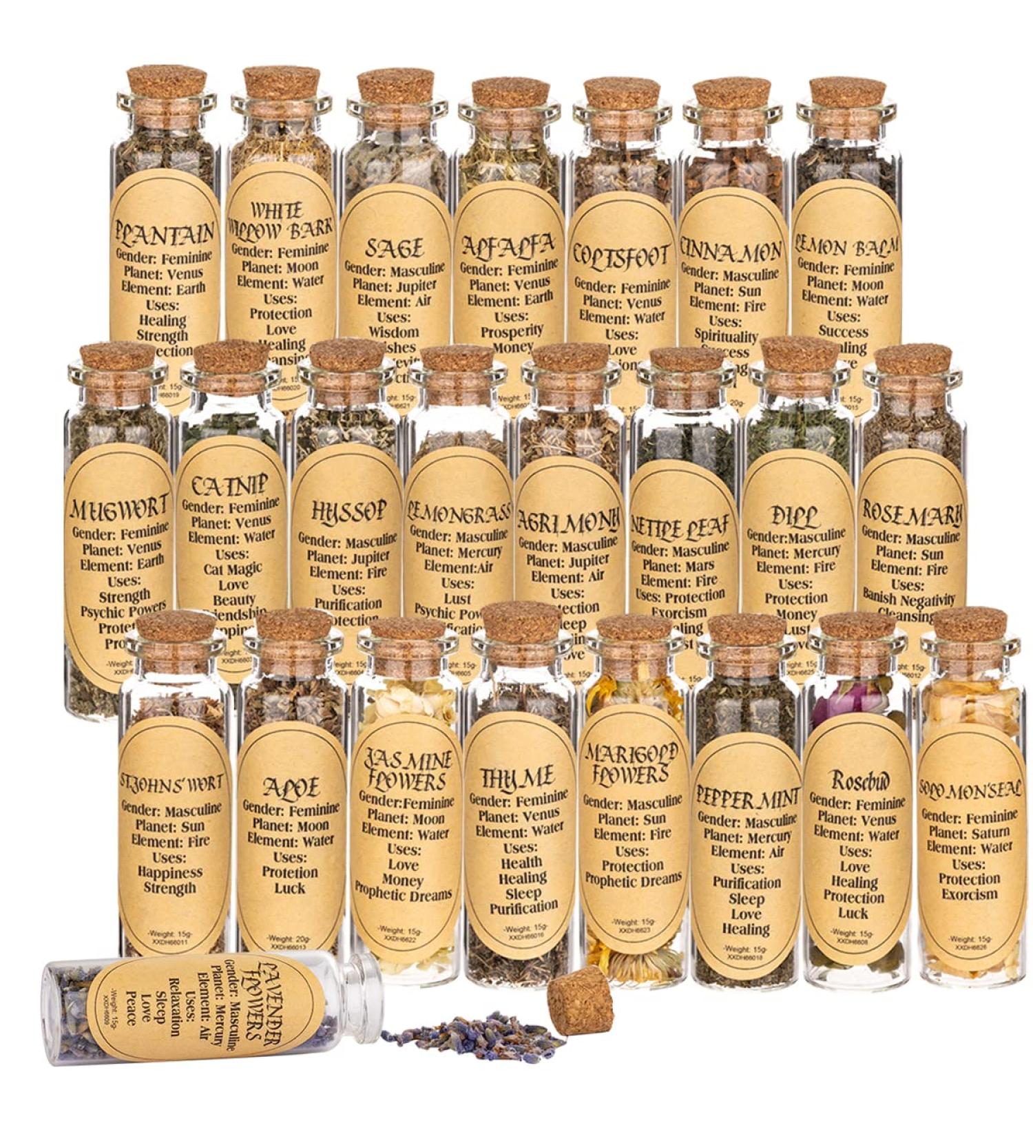 Witchcraft Supplies: 24 Dried Herbs for Pagan Rituals, Witch Spells, and Wiccan Tools - Buy Online on GoSupps.com