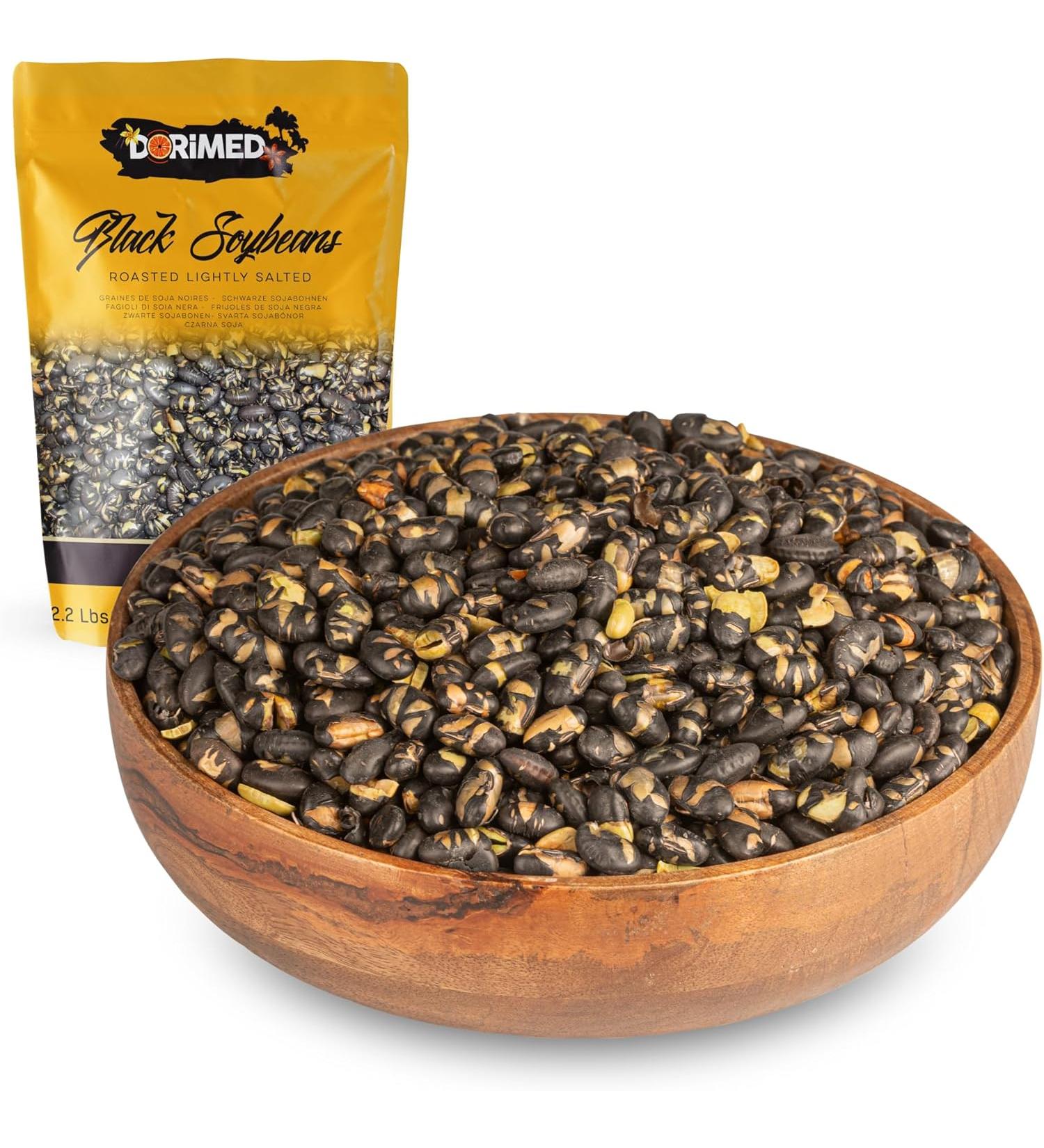 Black Soybeans 1 Kg Roasted & Lightly Salted - High Protein, Gluten-Free, GMO-Free | 2.2 Lbs - Dorimed - Buy Online on GoSupps.com