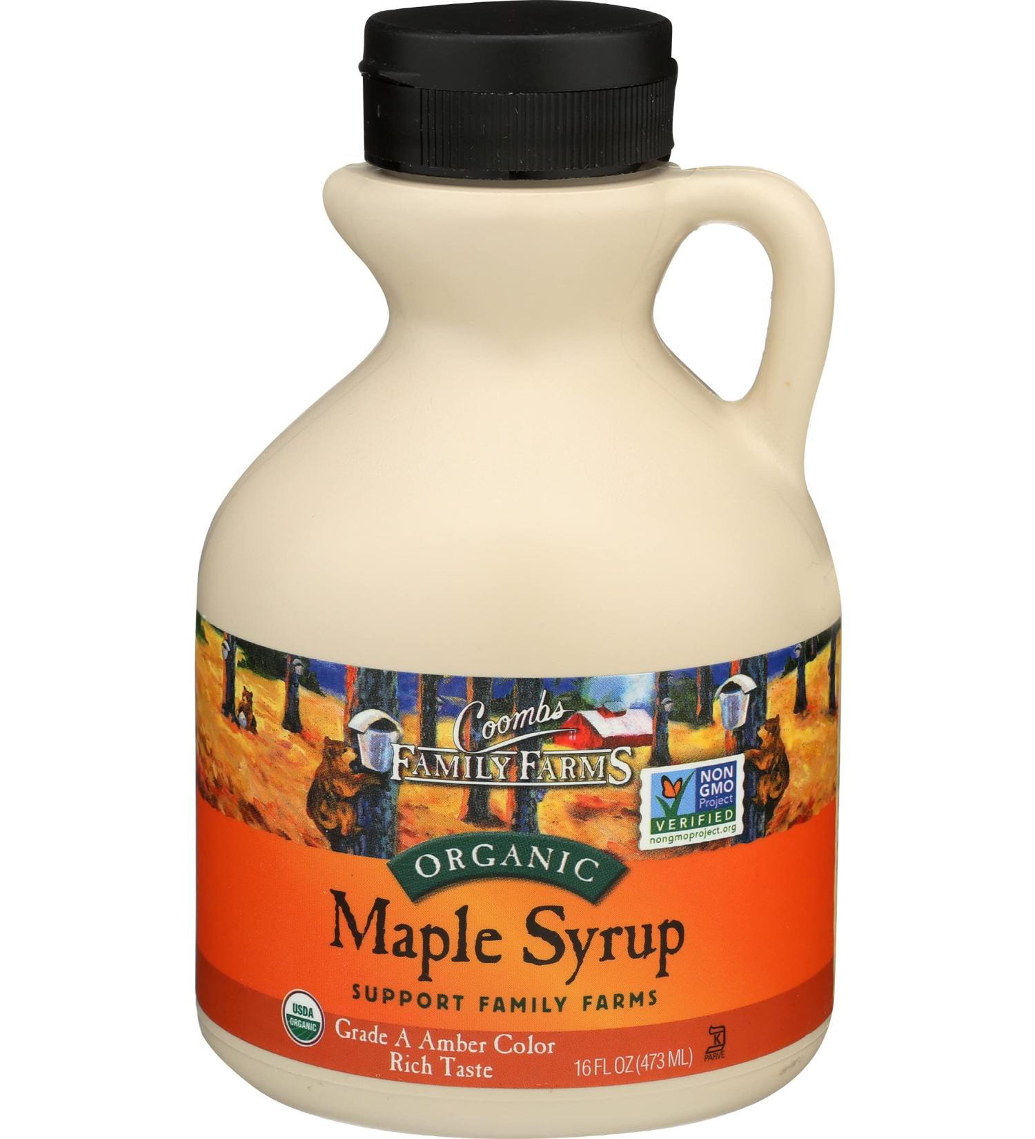 Coombs Family Farms Organic Maple Syrup Grade A Amber - 16 Fl Oz | Rich Flavor - Buy Online on GoSupps.com