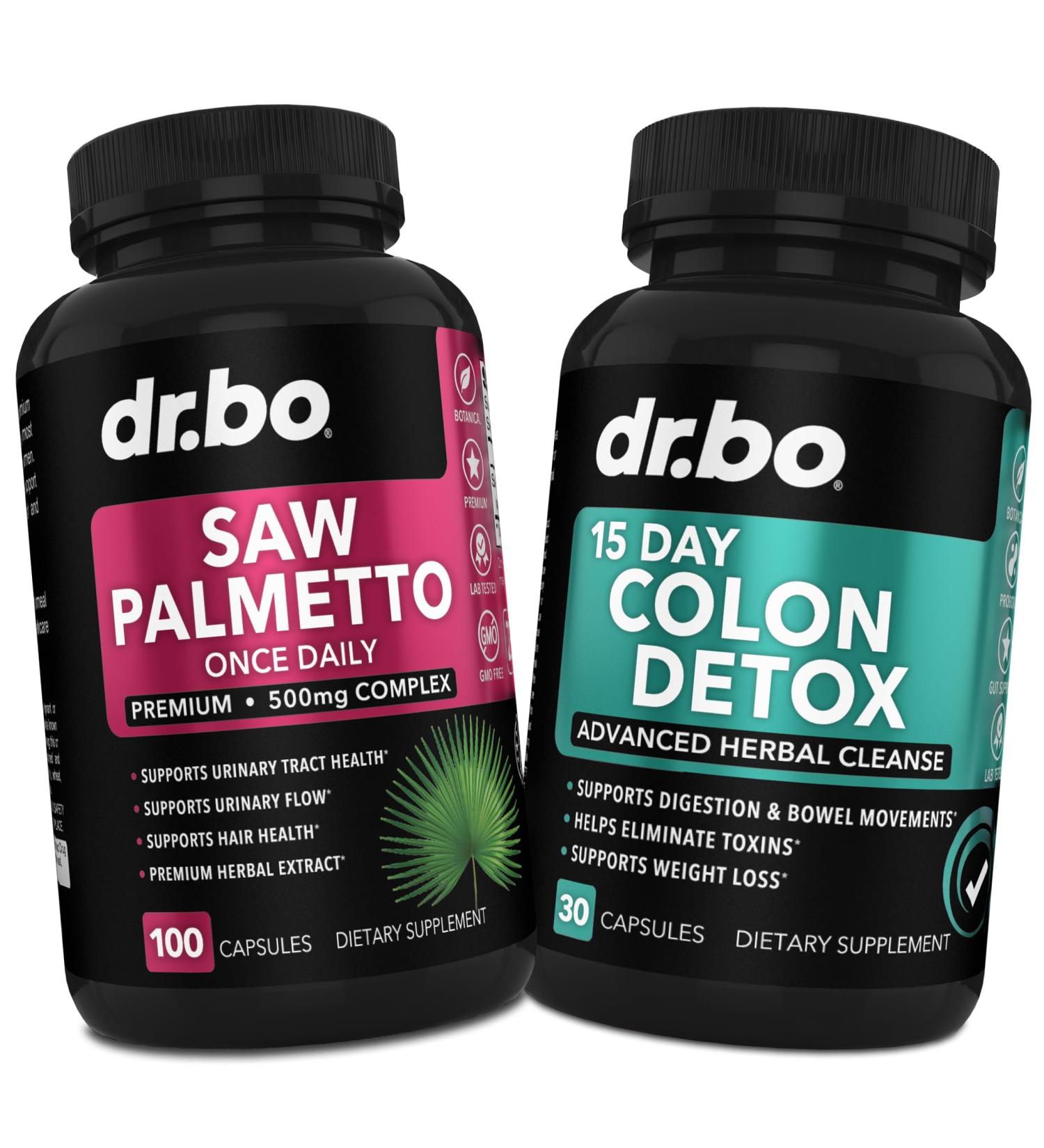 Saw Palmetto for Women Hair Loss & Colon Cleanser - DHT Blocker for Women Growth & 15 Day Colon Cleanse Intestinal Detox Pills - Pure Saw Palmetto Hair Loss Supplement Bowel Movement Capsules - Buy Online on GoSupps.com