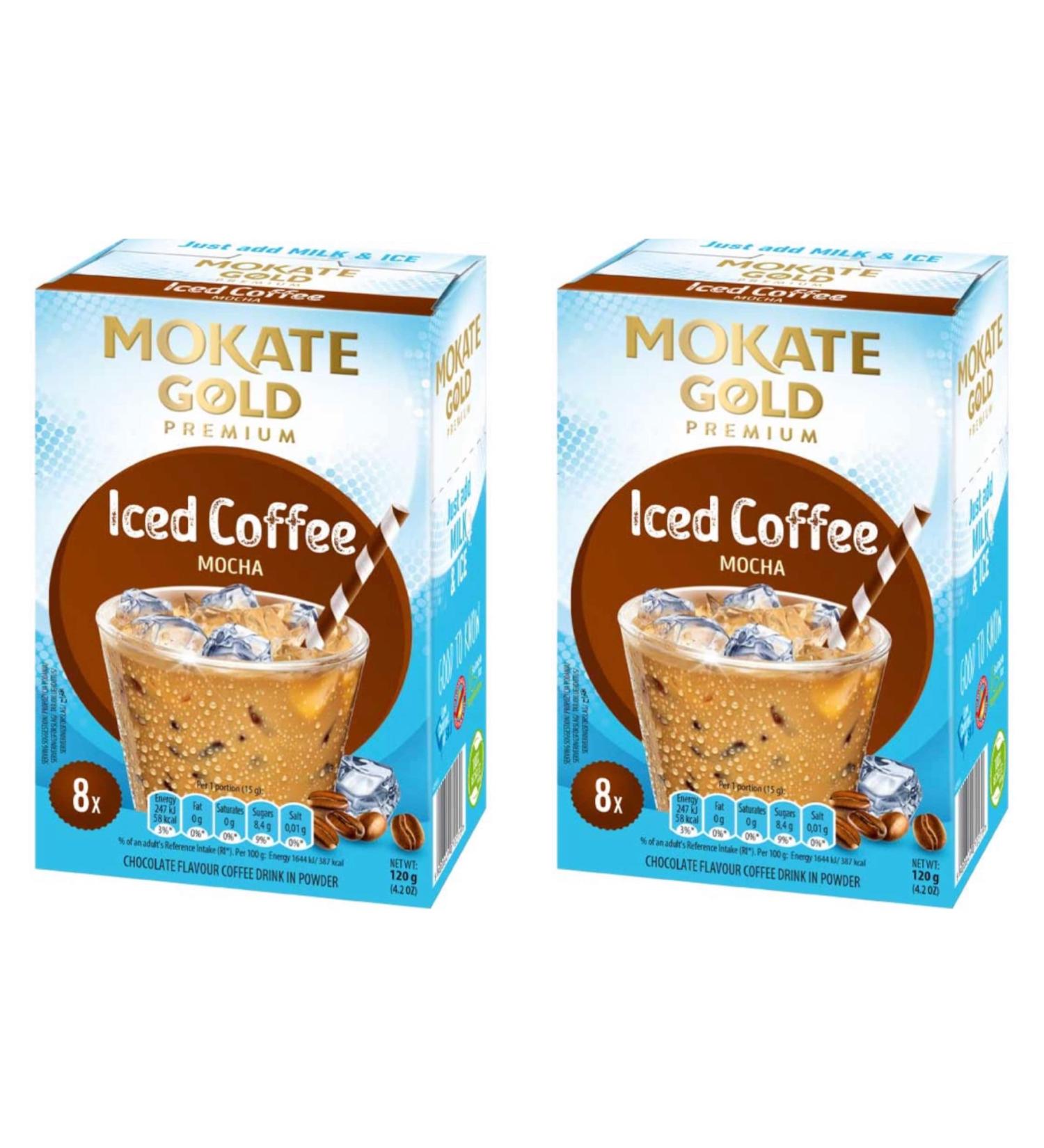 mokate Gold Premium Iced Coffee Mocha Flavour *2x boxes 8x sachets*