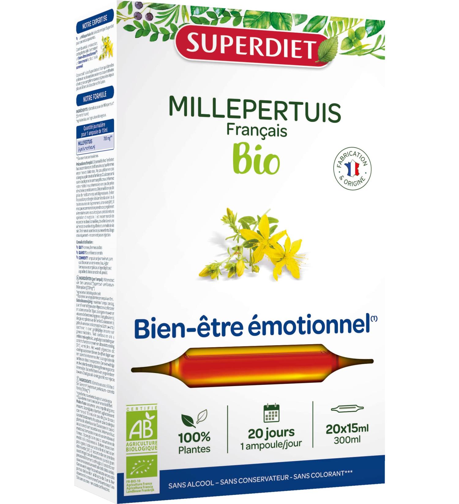 Super Diet: ORGANIC ST. JOHN'S WORT 20X15ml - Buy Online on GoSupps.com
