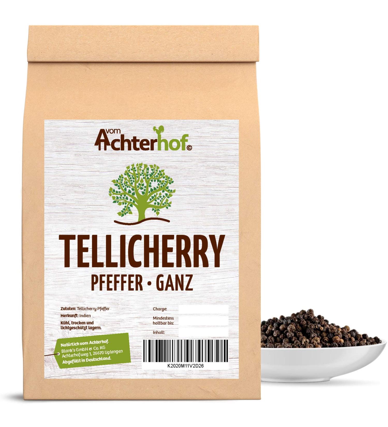 Premium 100g Tellicherry Black Pepper - Naturally Sourced Achterhof Peppercorns for Superior Flavor - Buy Online on GoSupps.com