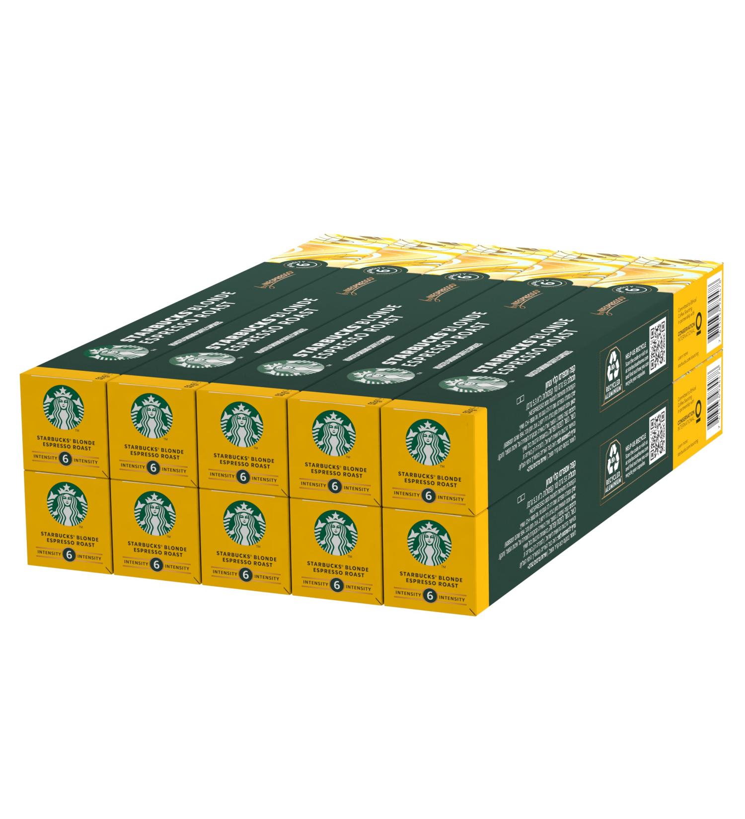 STARBUCKS Blonde Espresso Roast by Nespresso Blonde Roast Coffee Capsules 10 x 10 (100 Capsules) - Buy Online on GoSupps.com