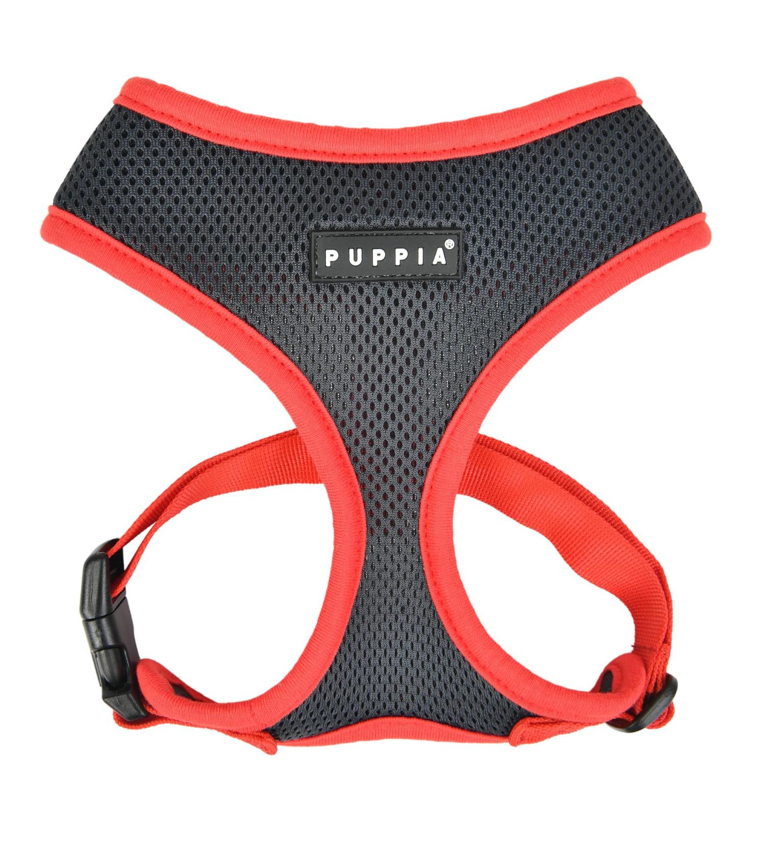 Puppia Soft Harness II - Comfortable & Adjustable Dog Harness for Small & Medium Dogs - Gray M - Buy Online on GoSupps.com