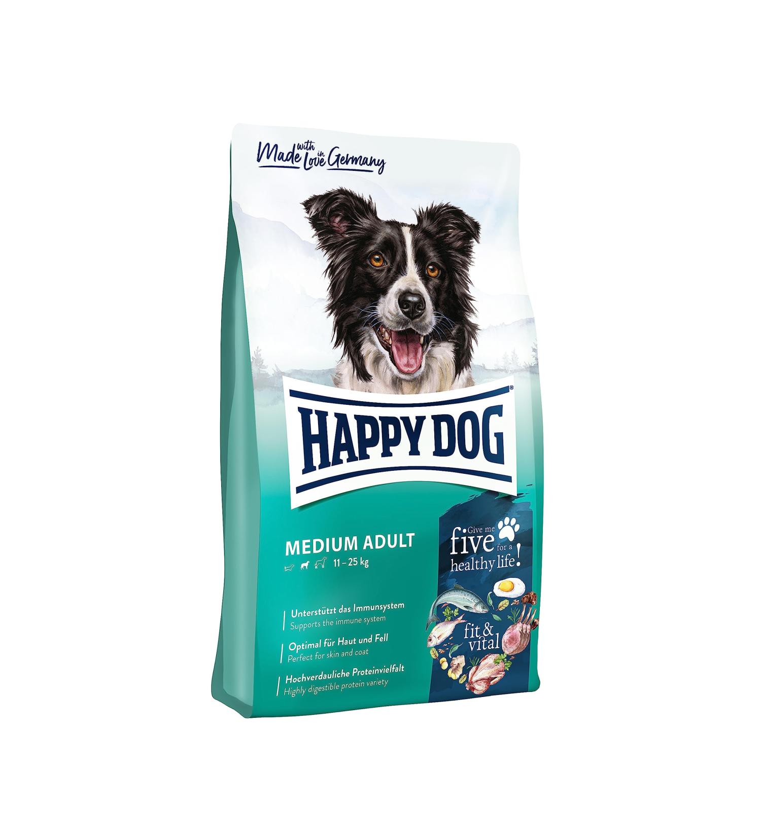 Happy Dog Supreme Fit & Vital Medium Adult Dog Food 1kg - Nutrient-Rich Formula for Healthy Dogs - Buy Online on GoSupps.com